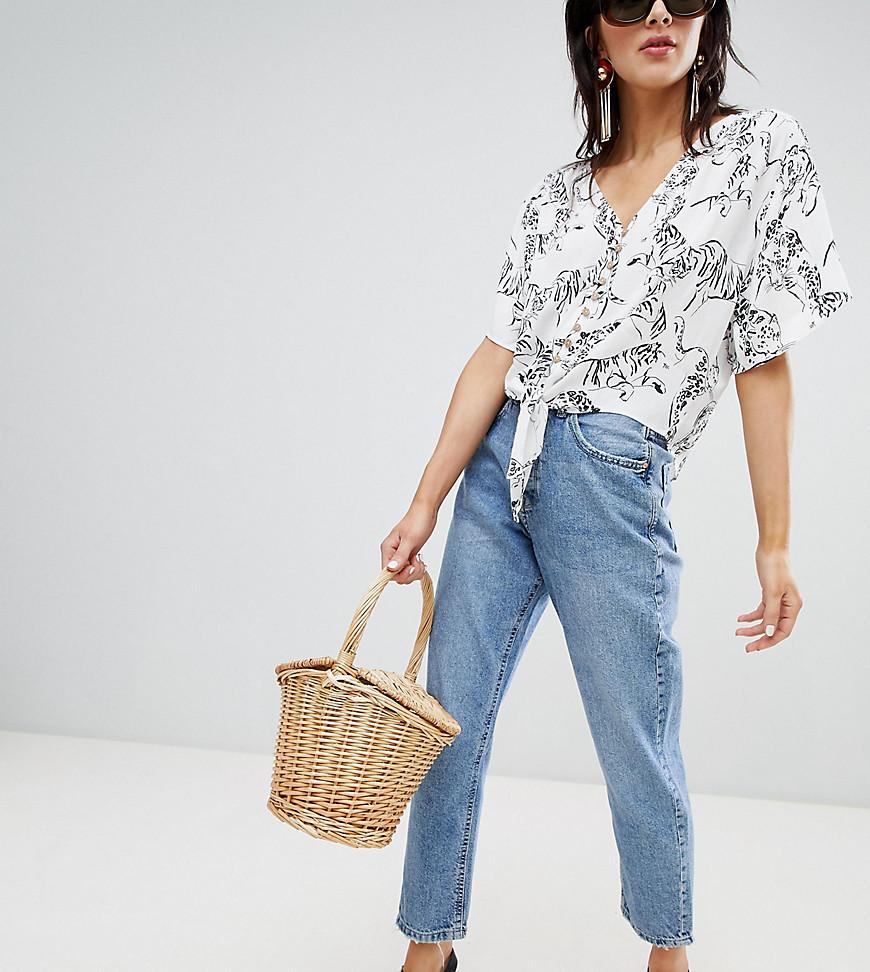 stradivarius mom fit jean