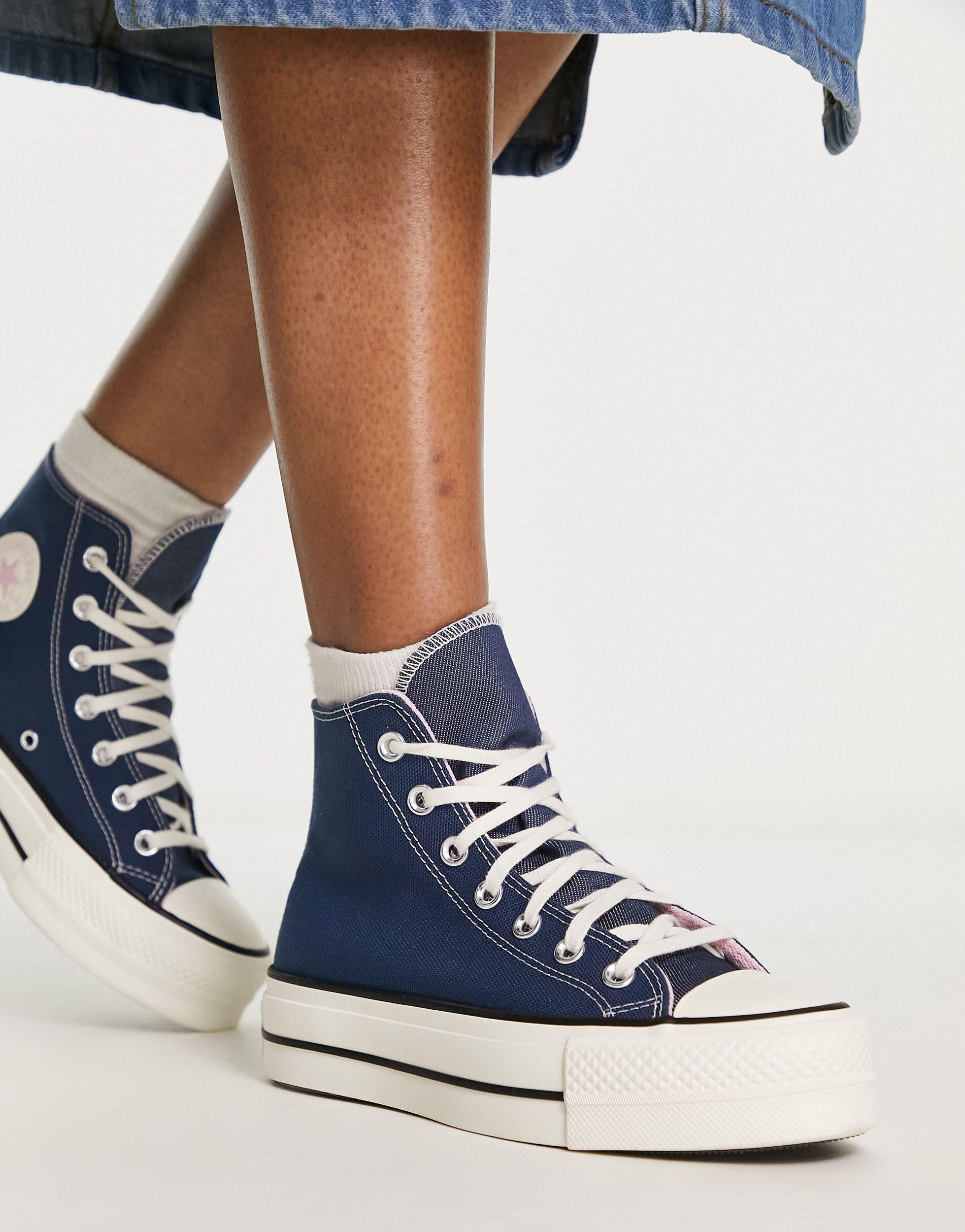 Converse Chuck Taylor All Star Lift Denim Fashion Sneaker in Blue | Lyst