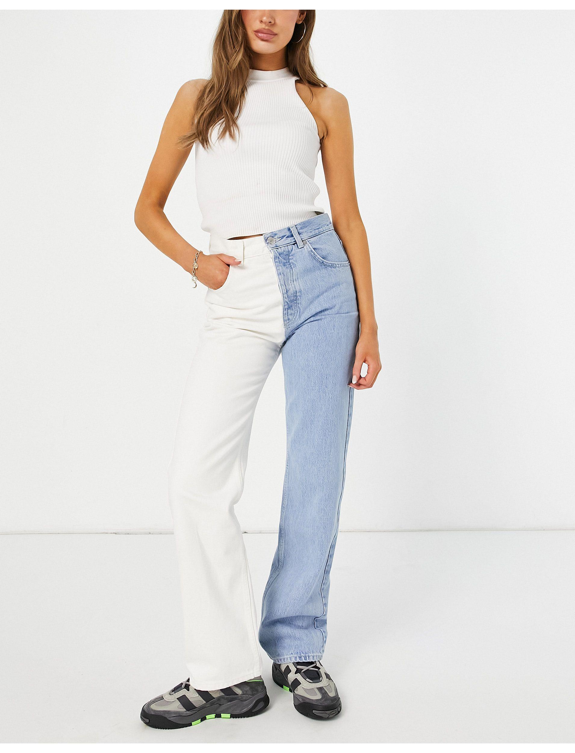 Pull\u0026Bear Denim 90's Splice Jeans in 