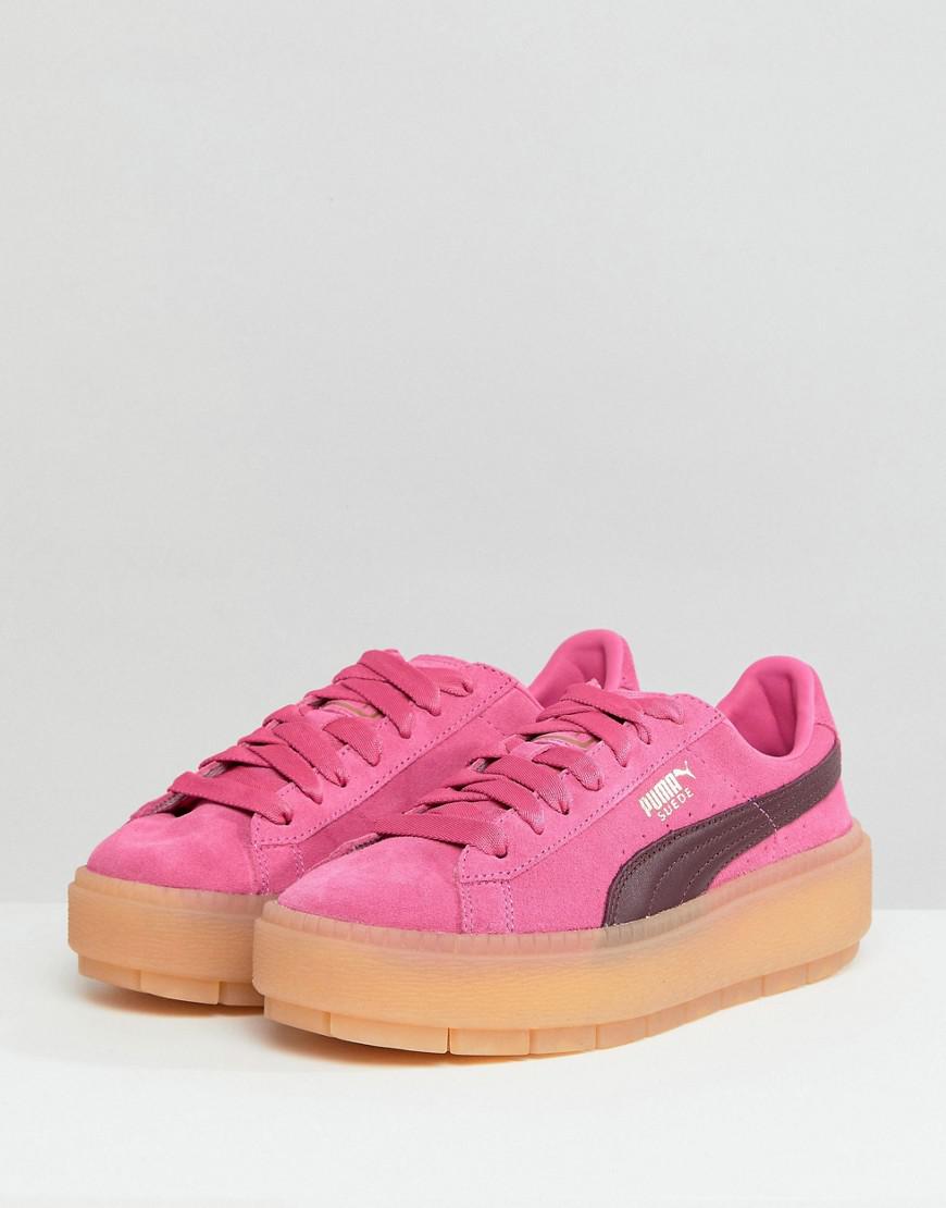 puma black and pink trainers