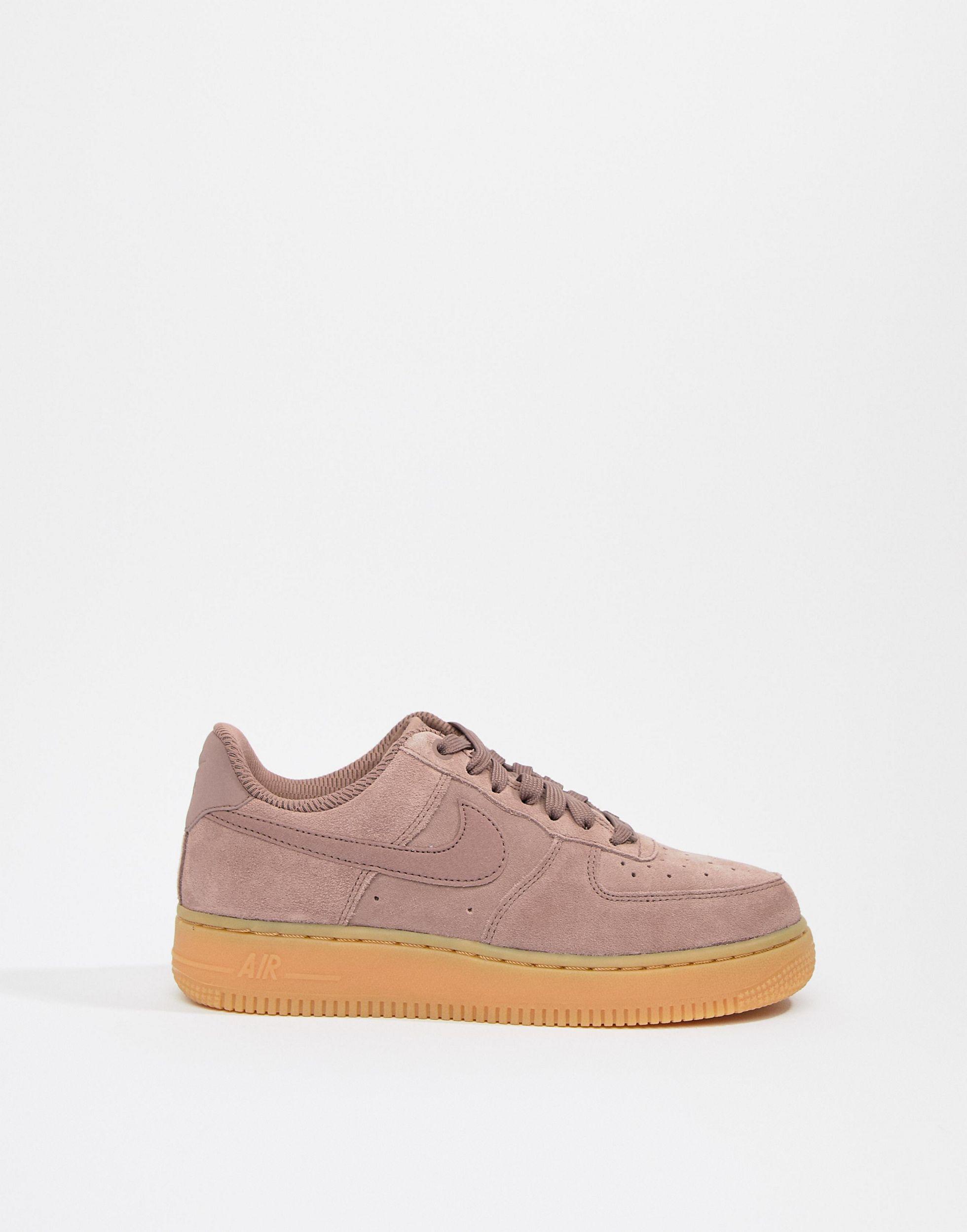 Nike Mauve Air Force 1 Trainers With Gum Sole in Purple | Lyst