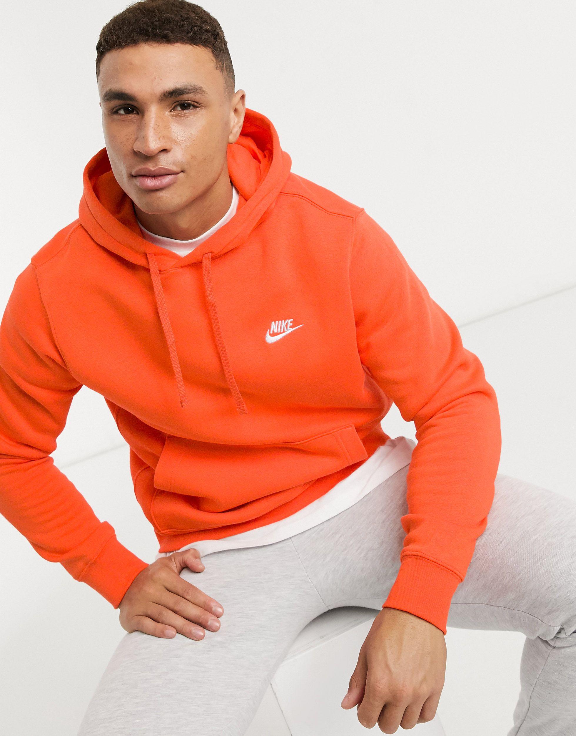  Nike Club Hoodie  in Orange for Men Lyst