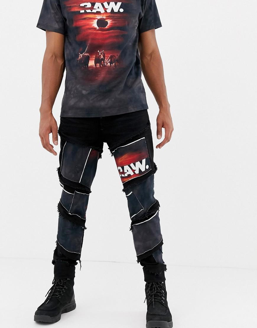 Spiral Eclipse Patches 3d Slim Jeans 