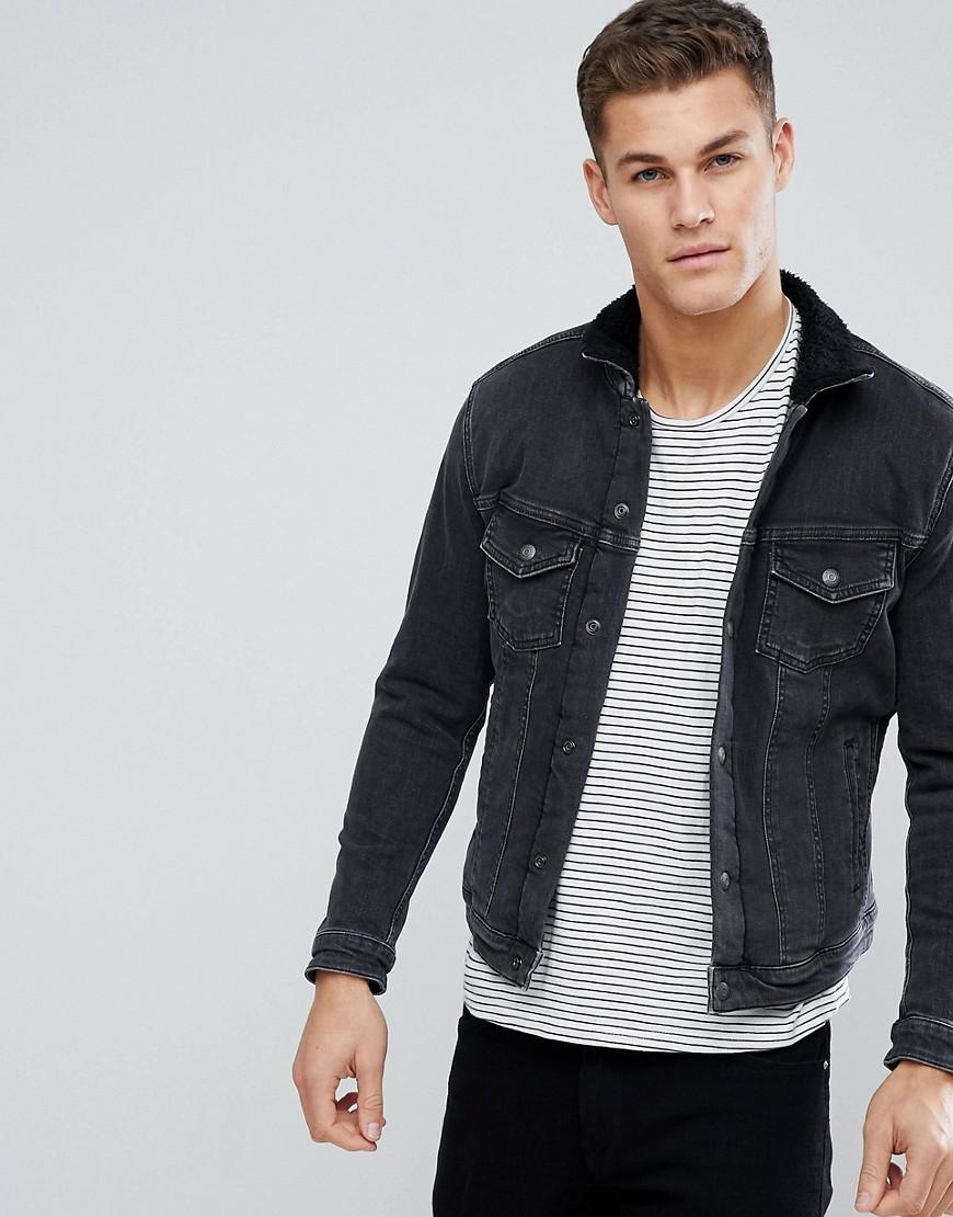 jack and jones black denim jacket