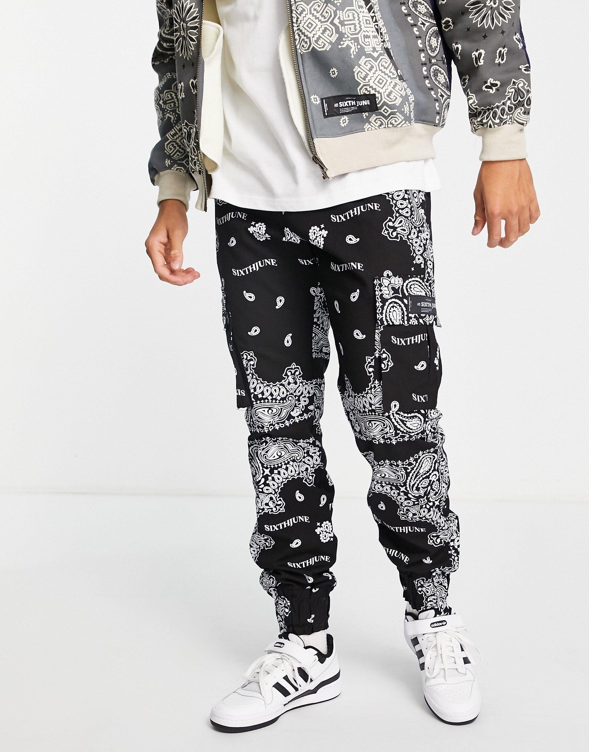 Sixth June Bandana Cargo joggers in Black for Men | Lyst