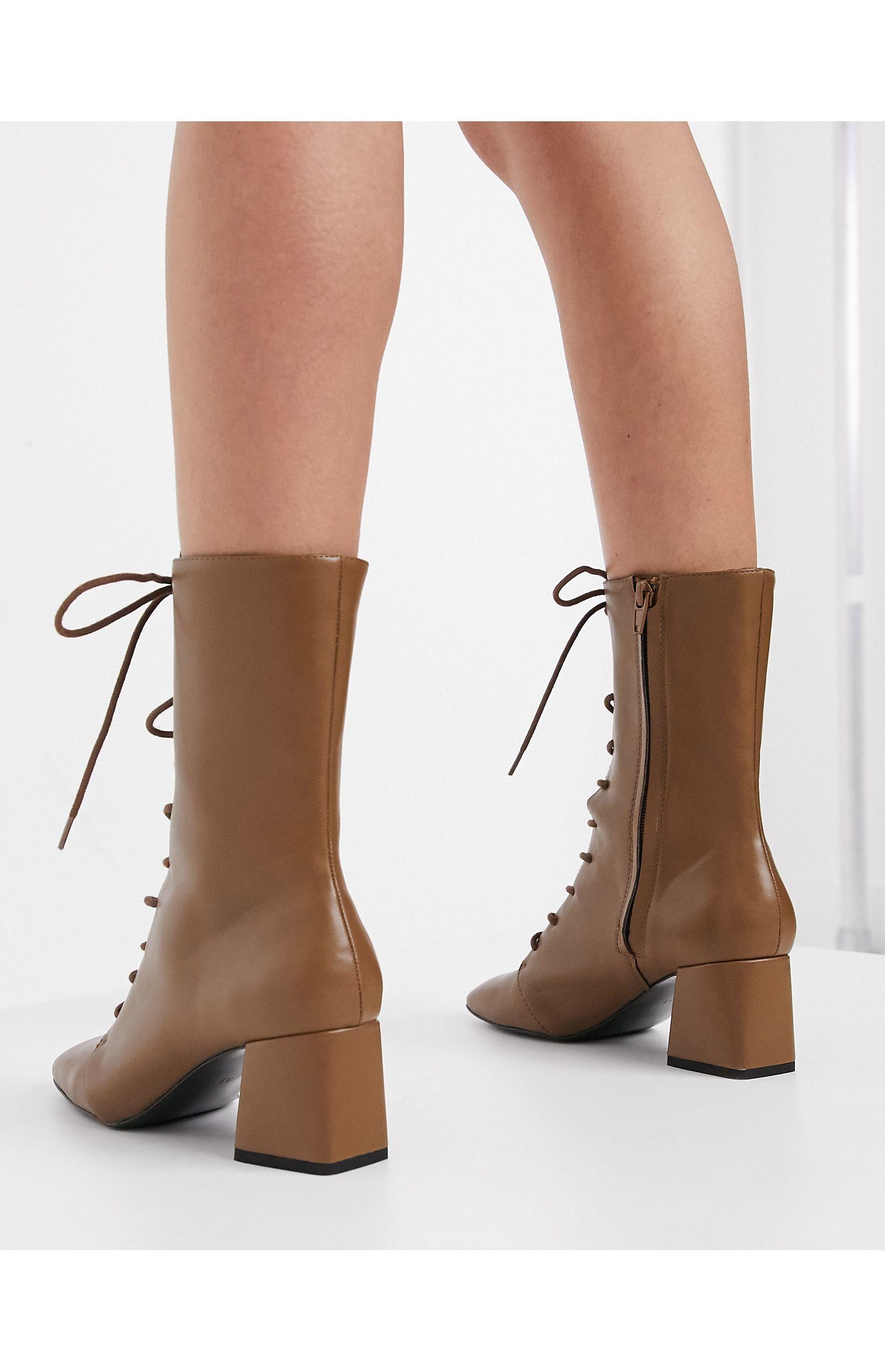 faux leather calf boots monki