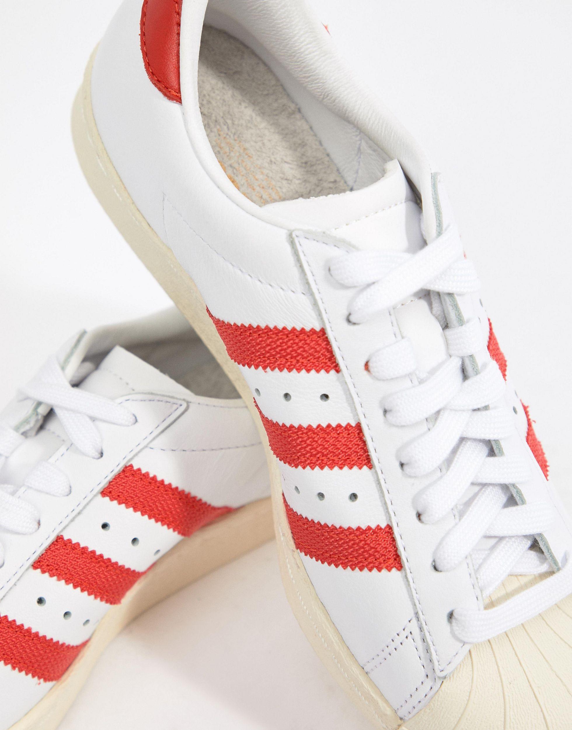 adidas Originals Superstar Og Trainers In White And Red in Black for Men -  Lyst