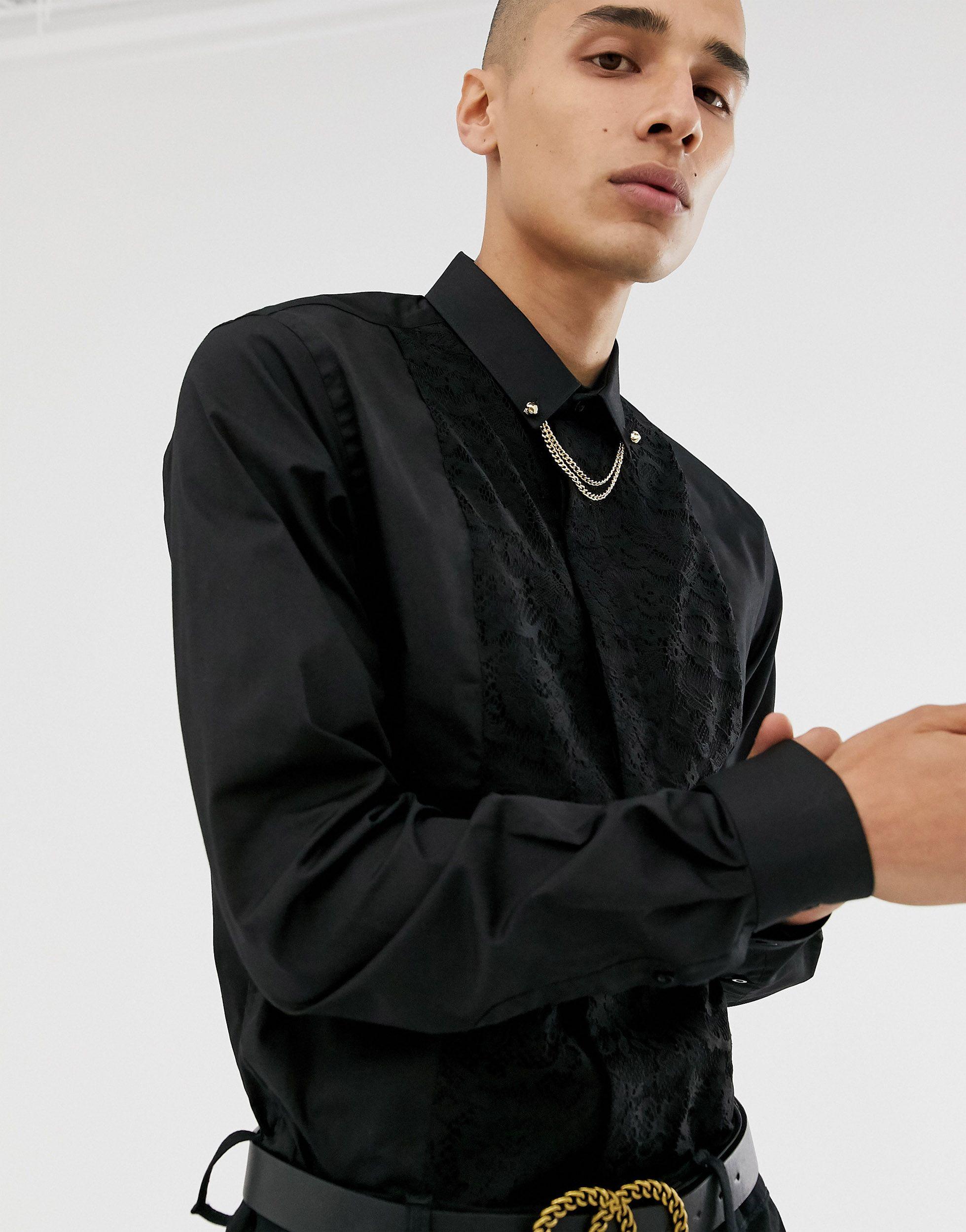 black and gold collar shirt