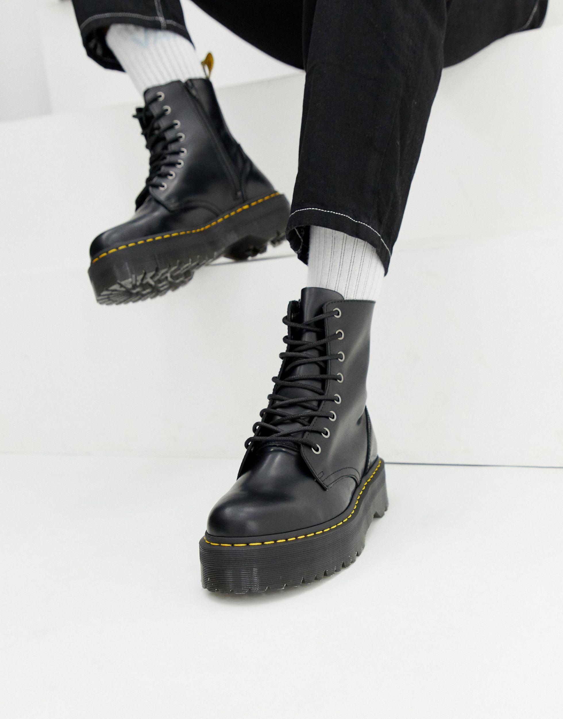 Botas con plataforma y 8 ojales en jadon Dr. Martens de Cuero de color  Negro para hombre | Lyst