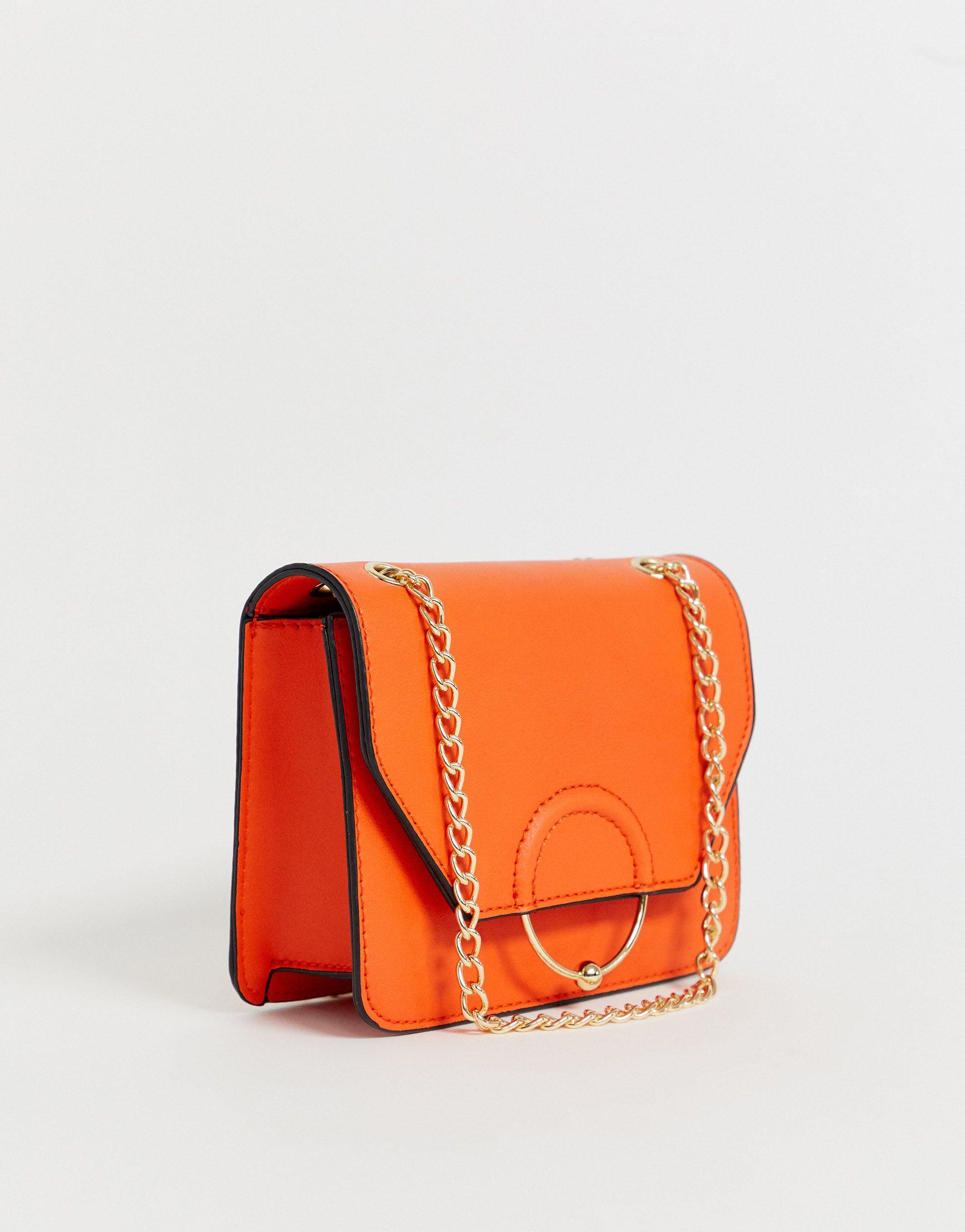 Bolso bandolera con anillo, bola y correa ASOS de Cuero de color Naranja |  Lyst