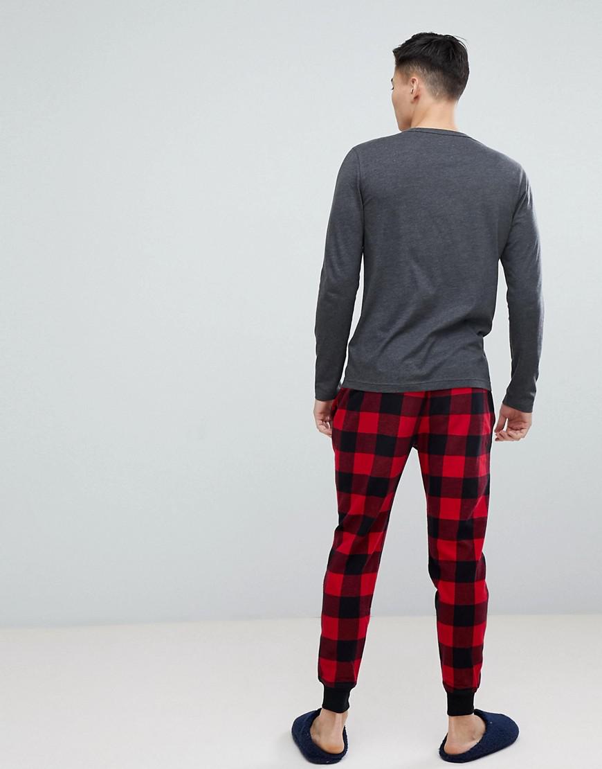 Hollister Check Joggers Sleep Set In Red for Men - Lyst
