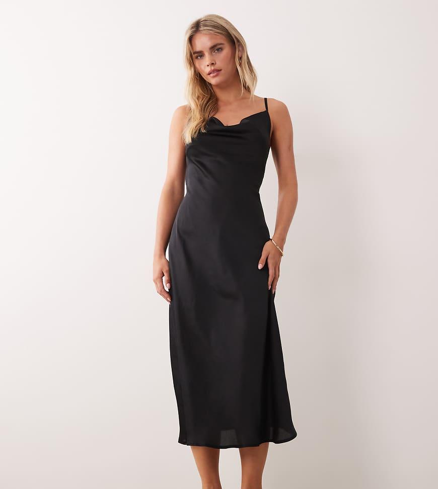 new look silk dress Dark Green Satin Cowl Neck Mini Dress