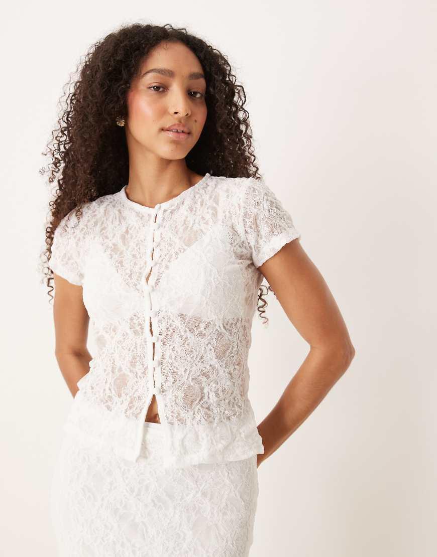 asos white lace top