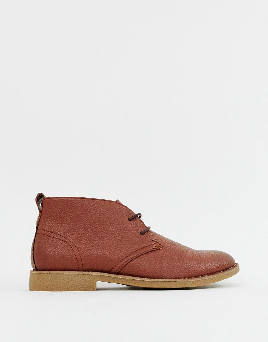 faux leather desert boots