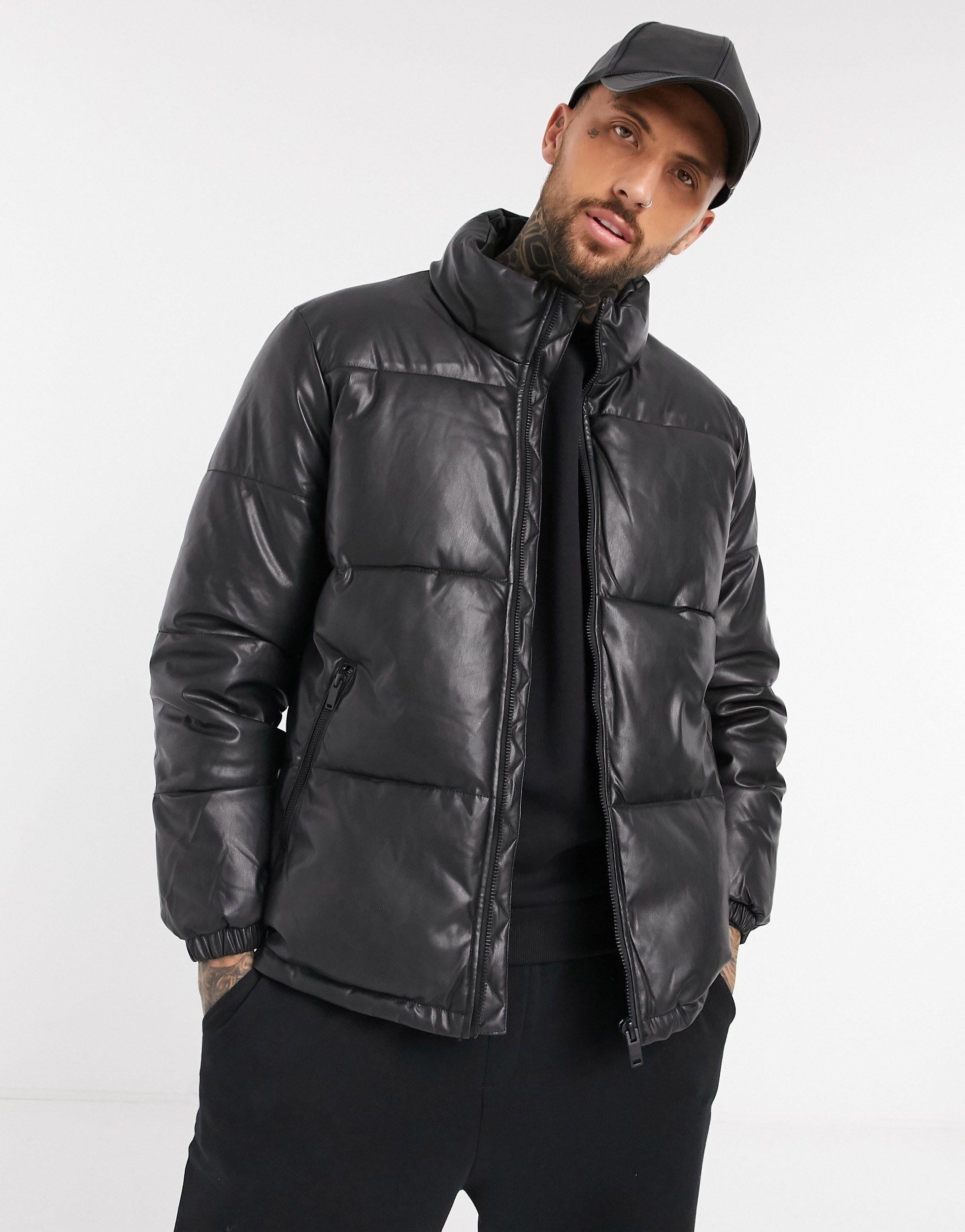 black pu puffer