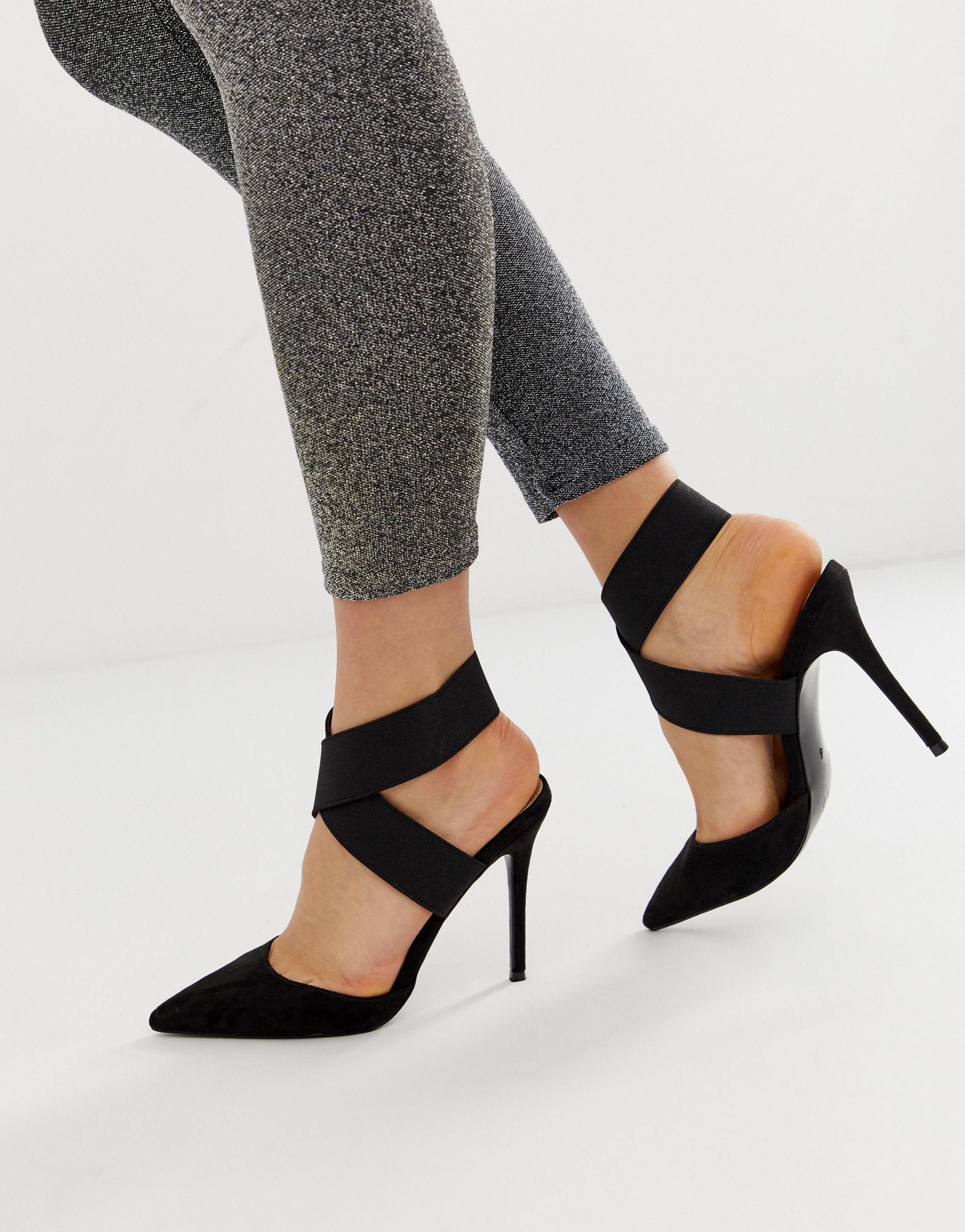 ASOS Denim – payback – e high-heels mit elastischen riemen in Schwarz |  Lyst AT