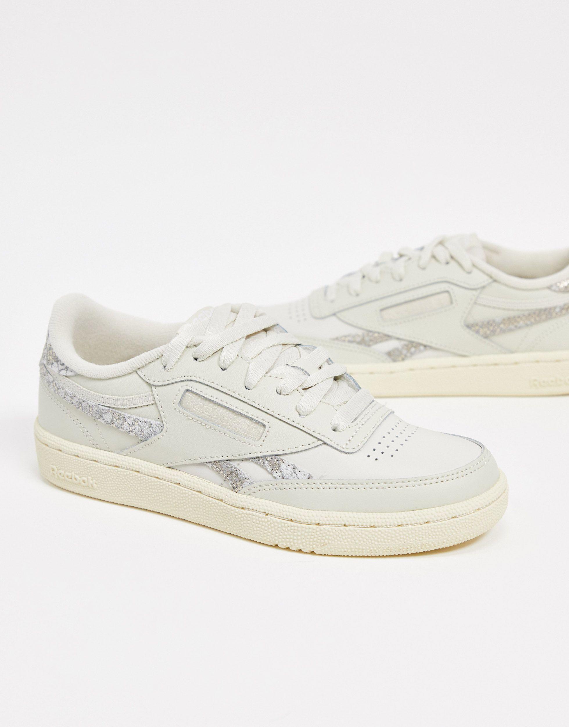 Club c - sneakers con stampa pitonata iridescente color gessoReebok in  Gomma di colore Neutro | Lyst