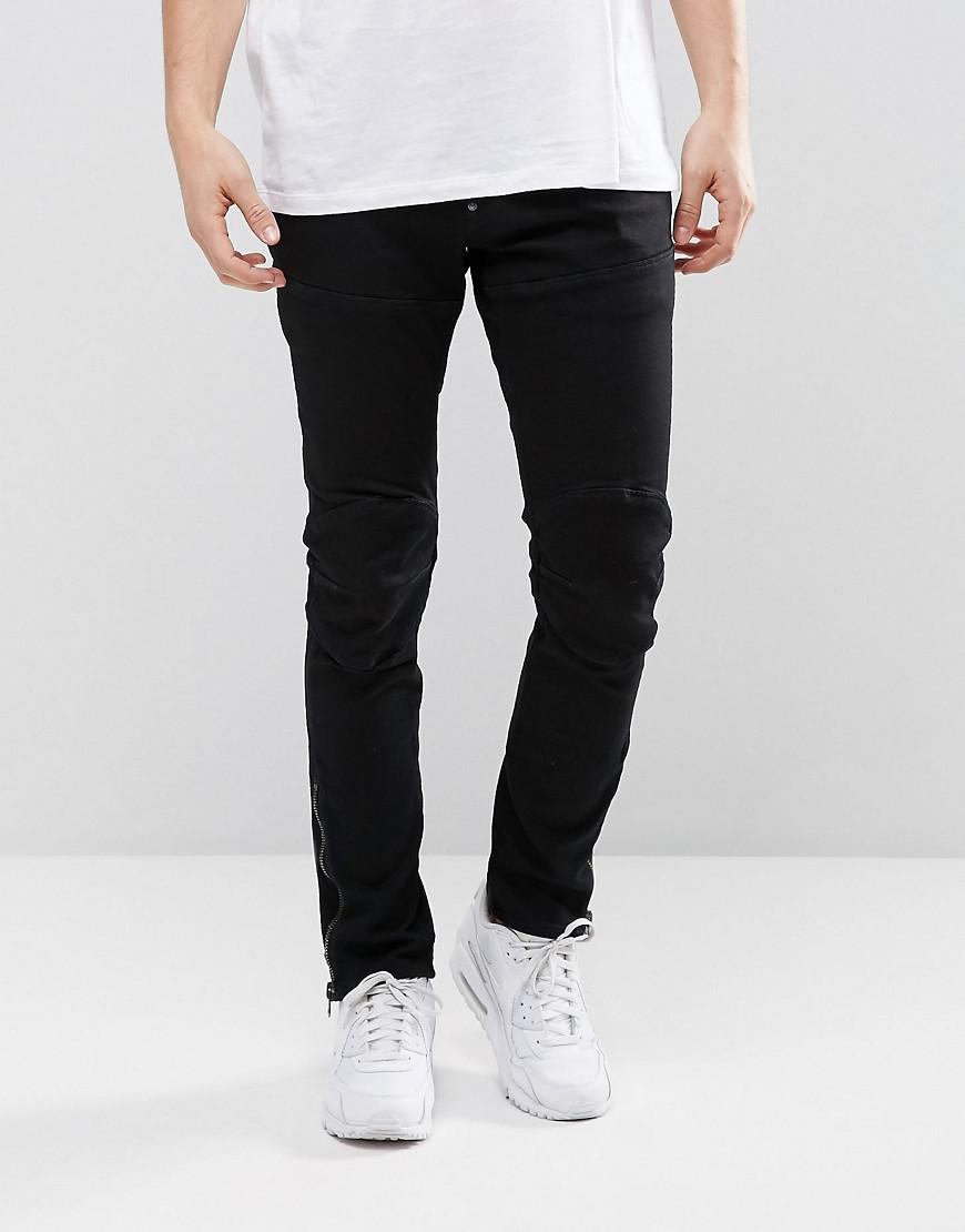 G-Star RAW 5620 3d Ankle Zip Super Slim Jeans Rinse Wash in Black for Men |  Lyst