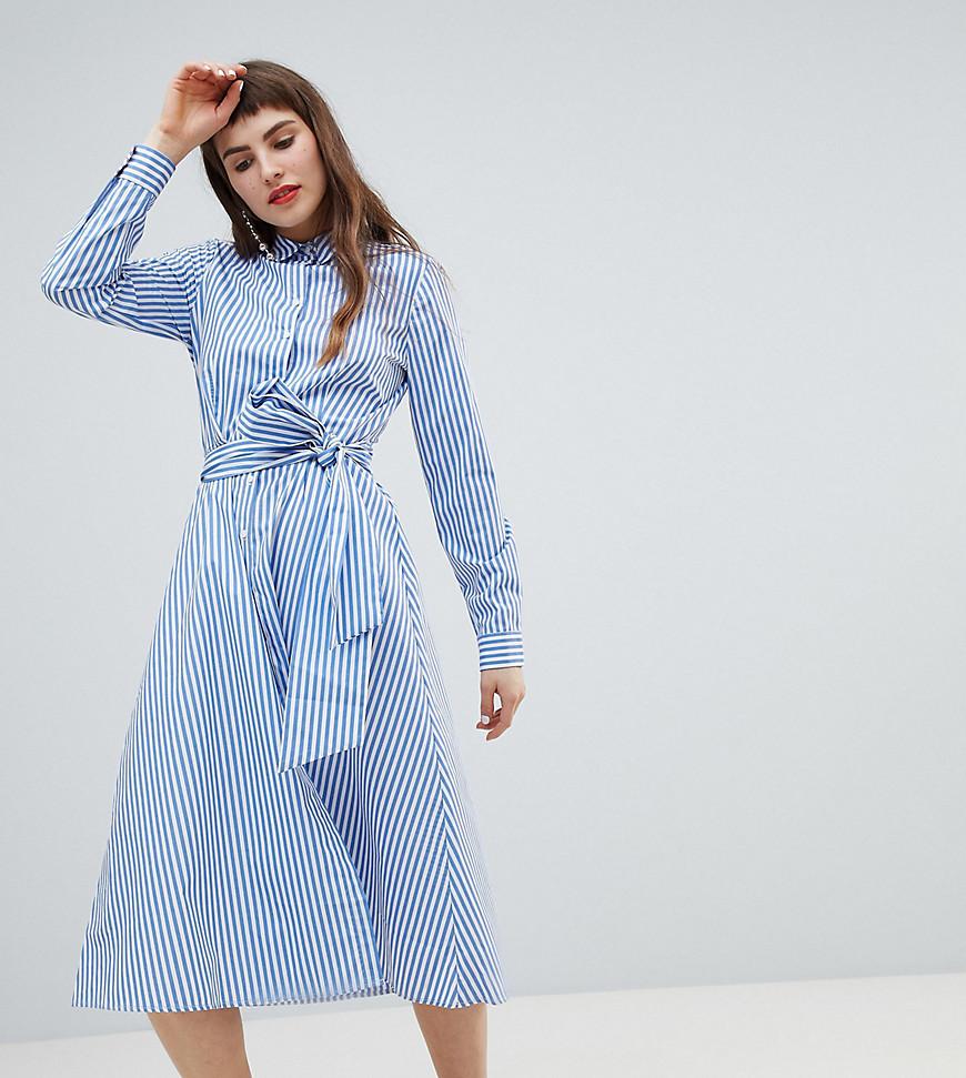 stradivarius white shirt dress