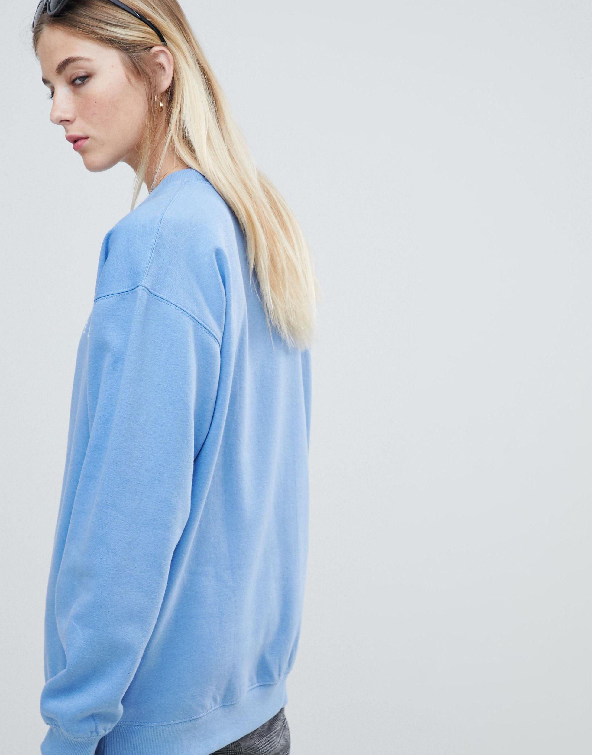 Daisy street relaxed sweatshirt with vintage los angeles embroidery Clearance