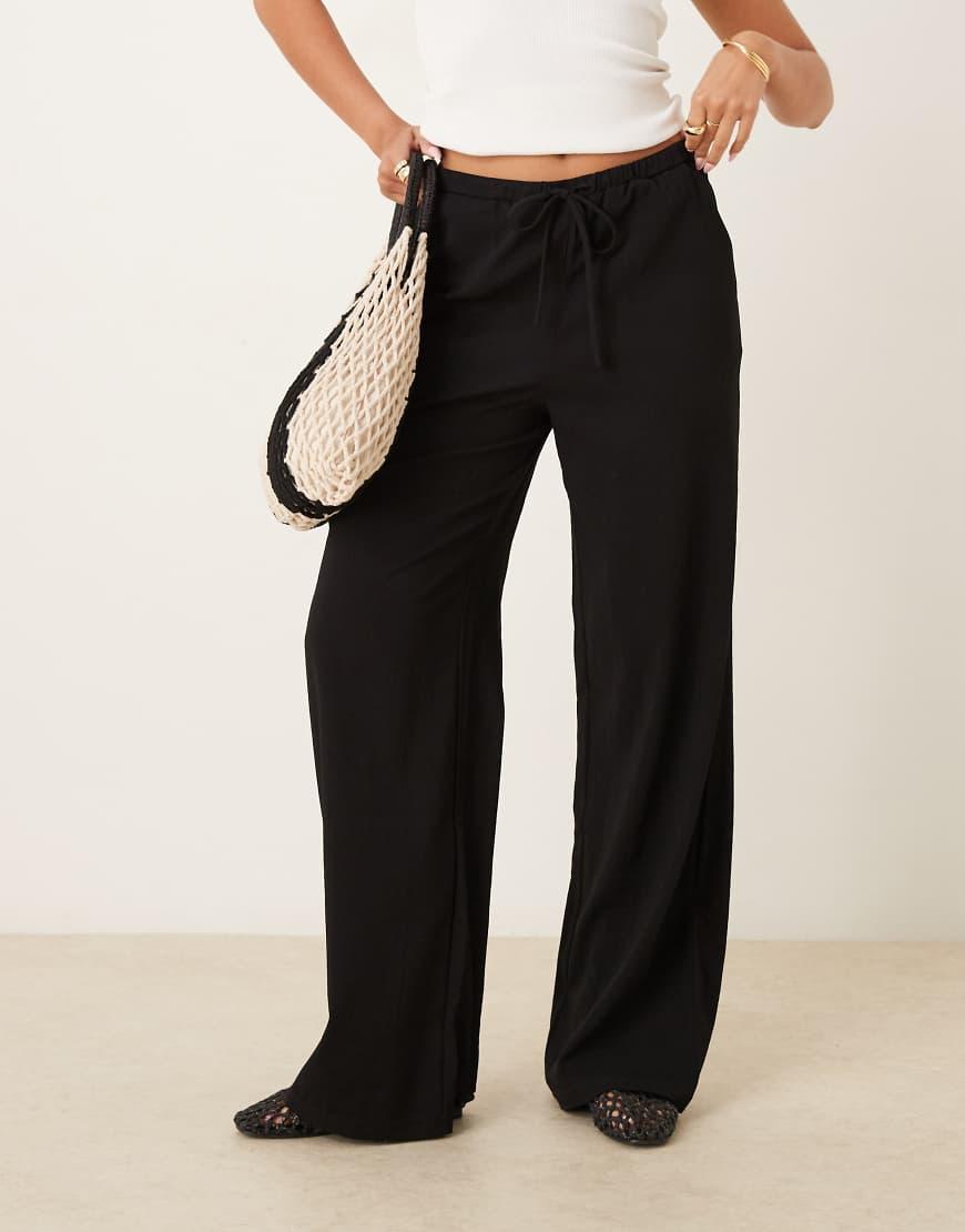 Mango Pantaloni Dritti Neri Mango Pantaloni A Sigaretta In Pelle