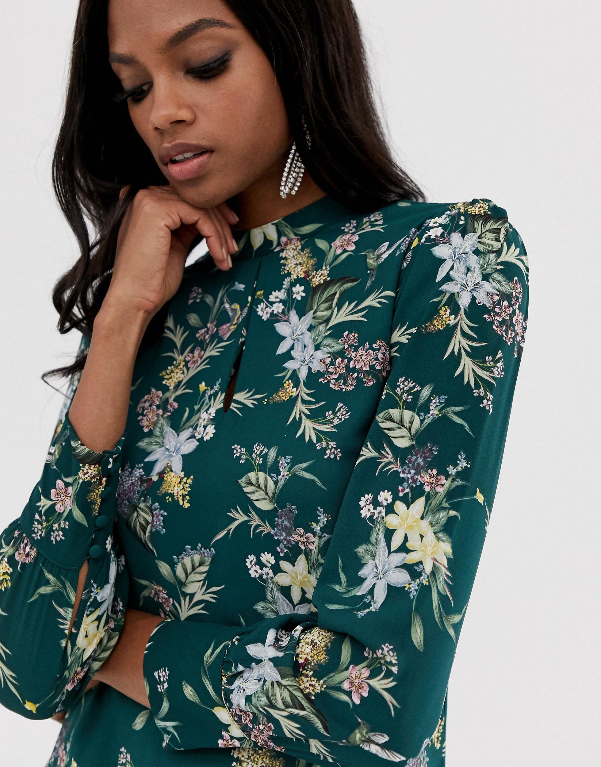 Oasis floral top blouse dress