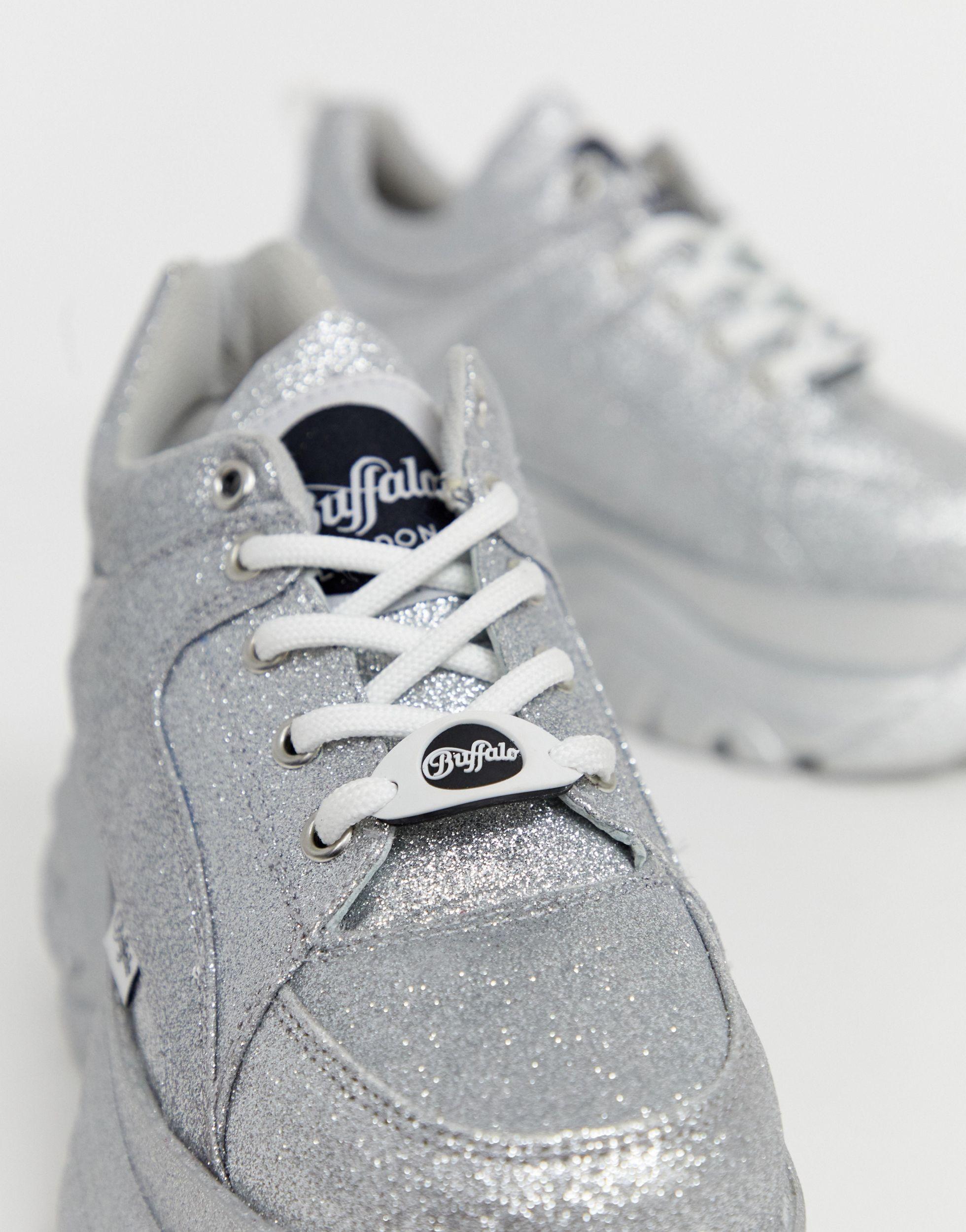 buffalo classic sneaker white glitter