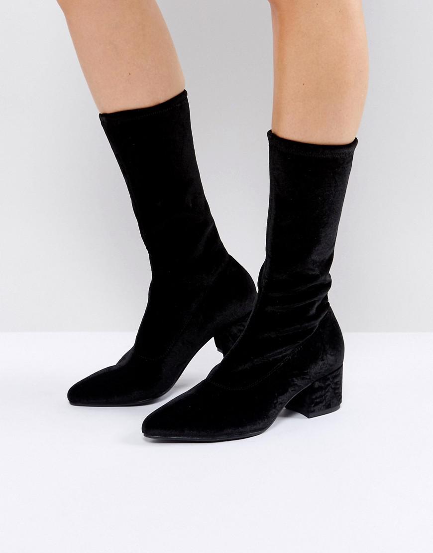 Vagabond Shoemakers Mya Black Velvet Sock Boots | Lyst Australia