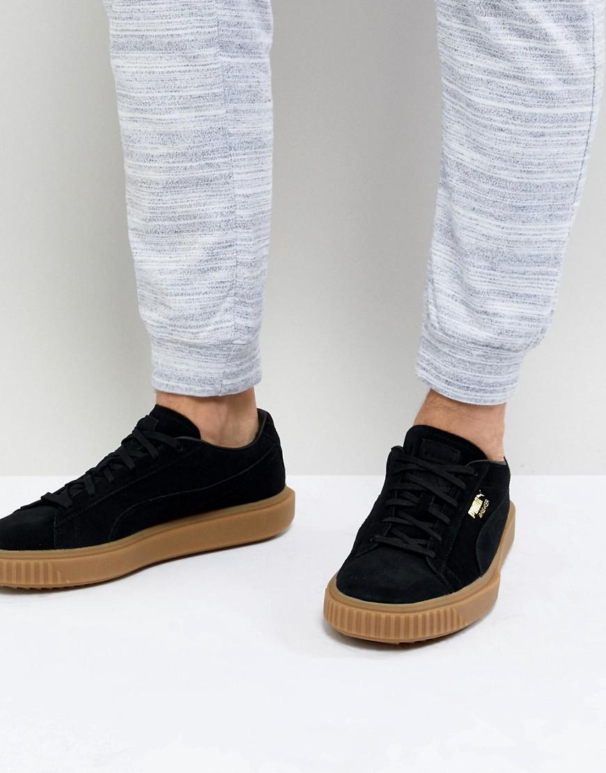 puma suede black gum mens