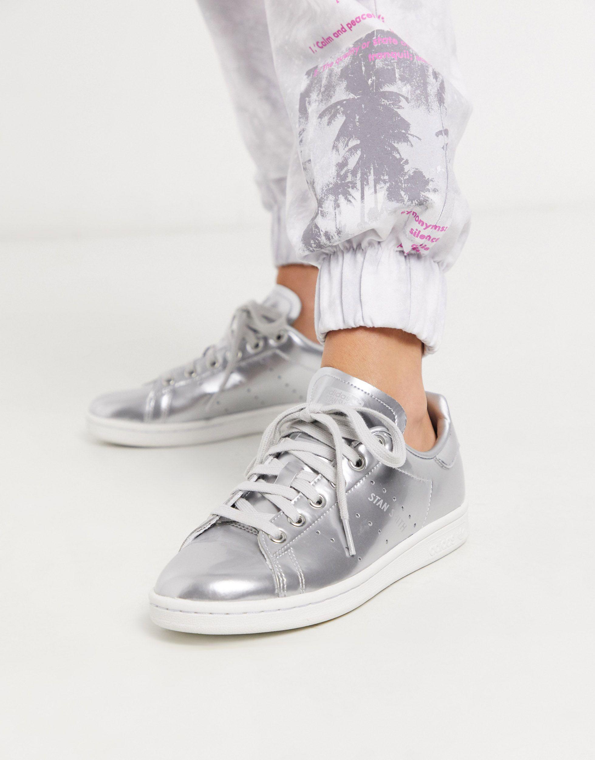 stan smith metallic trainers