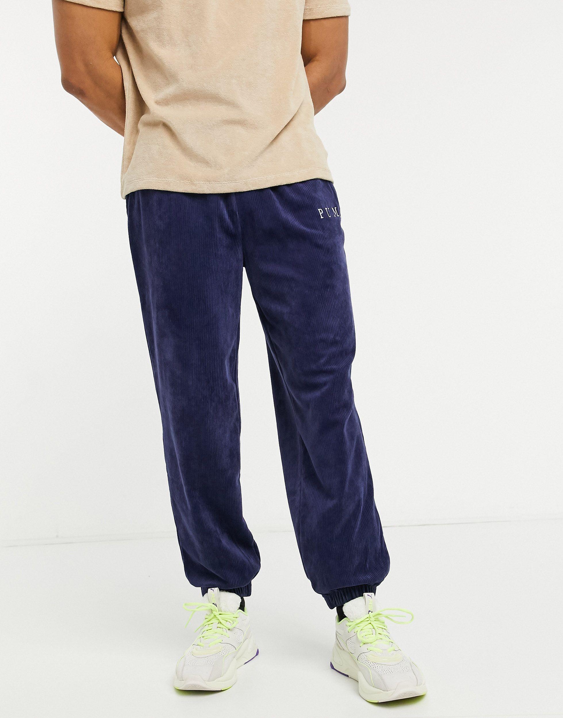 PUMA Cotton Cord joggers in Navy (Blue) for Men - Lyst