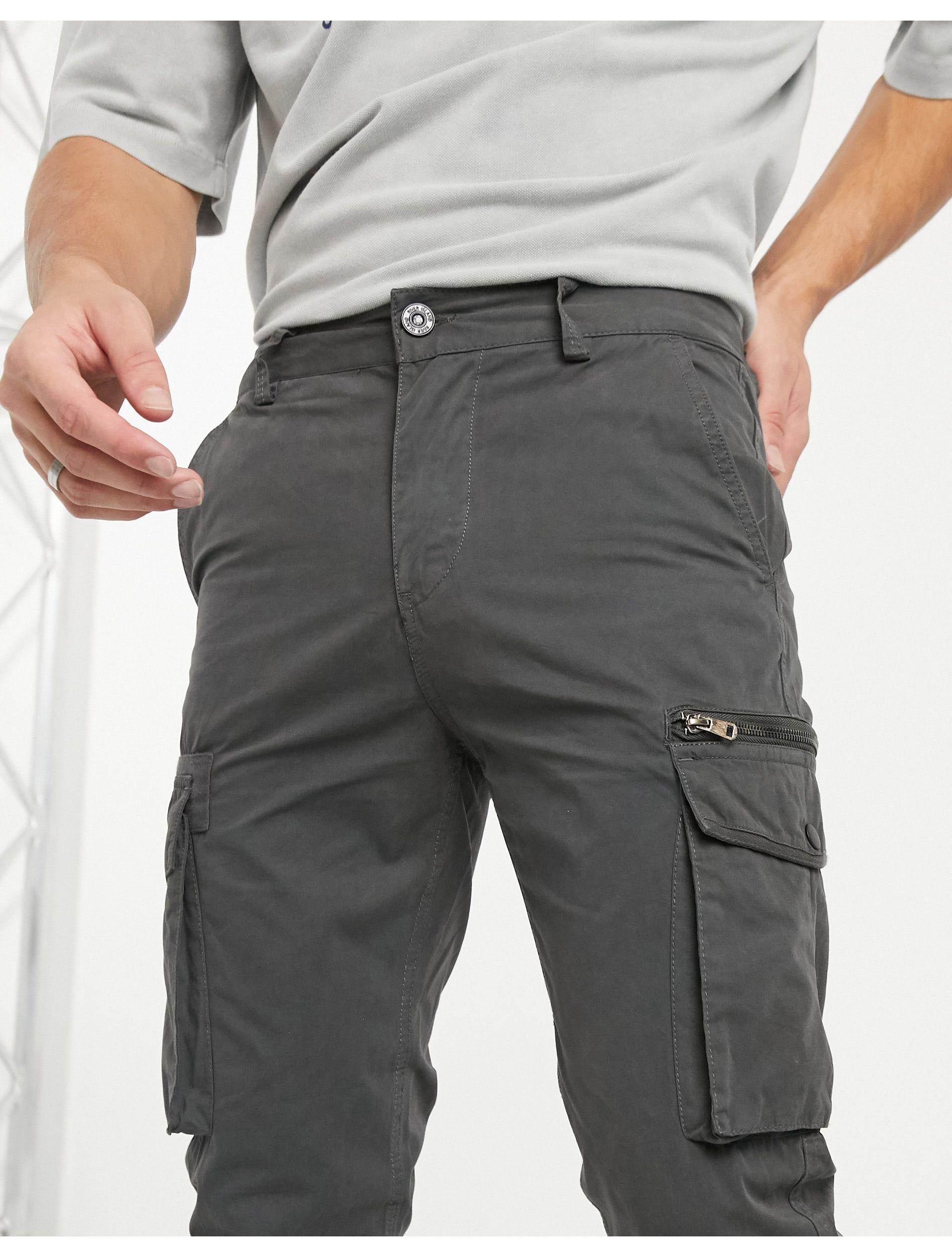 River Island Tapered Cargo Trousers in 