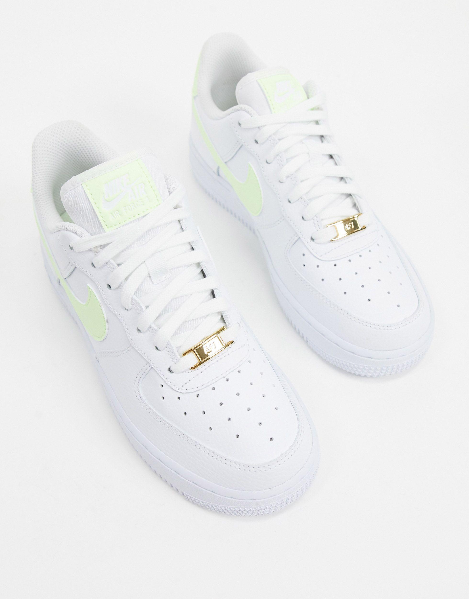 Nike Rubber Air Force 1 '07 White And Fluro Green Sneakers - Lyst Nike Rubber Air Force 1 '07 White And Fluro Green Sneakers - Lyst