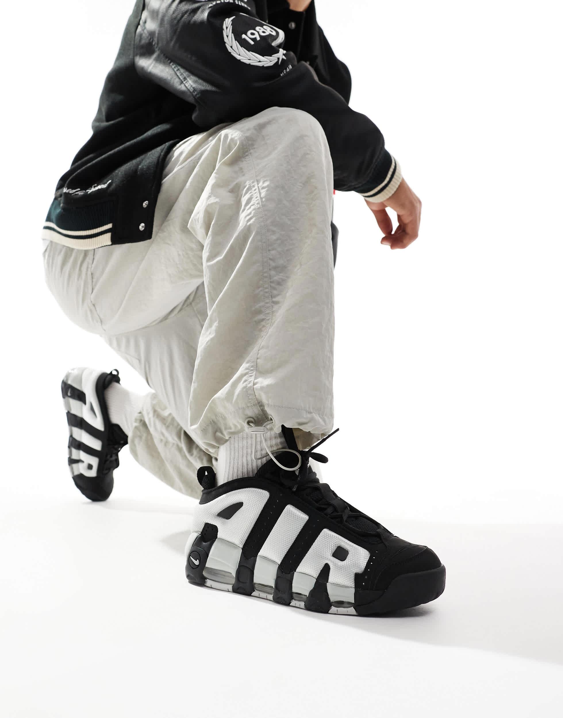 Nike Air More Uptempo Low Sneakers in Black for Men Lyst