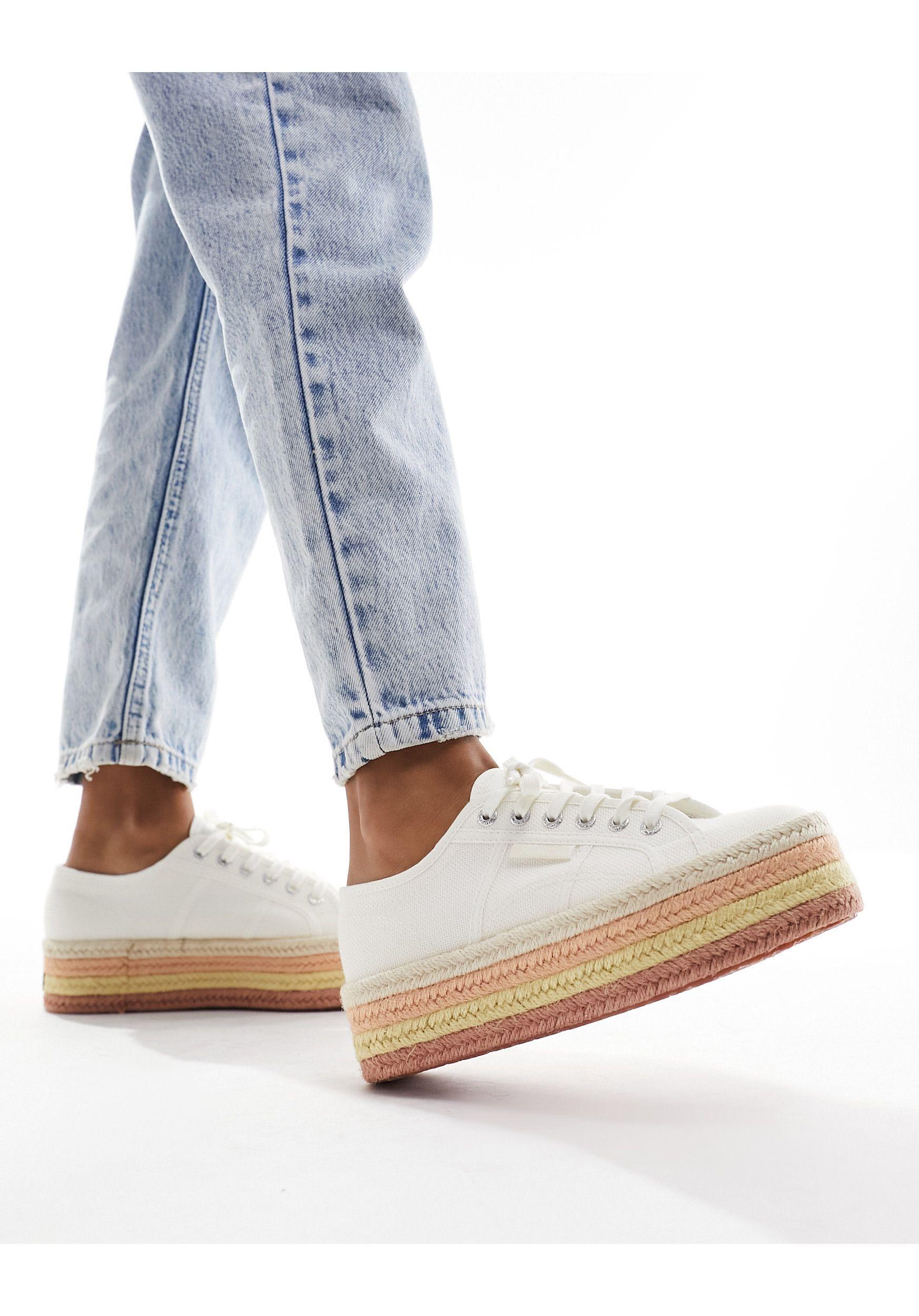 2790 baskets plateforme en corde Superga en coloris Bleu Lyst