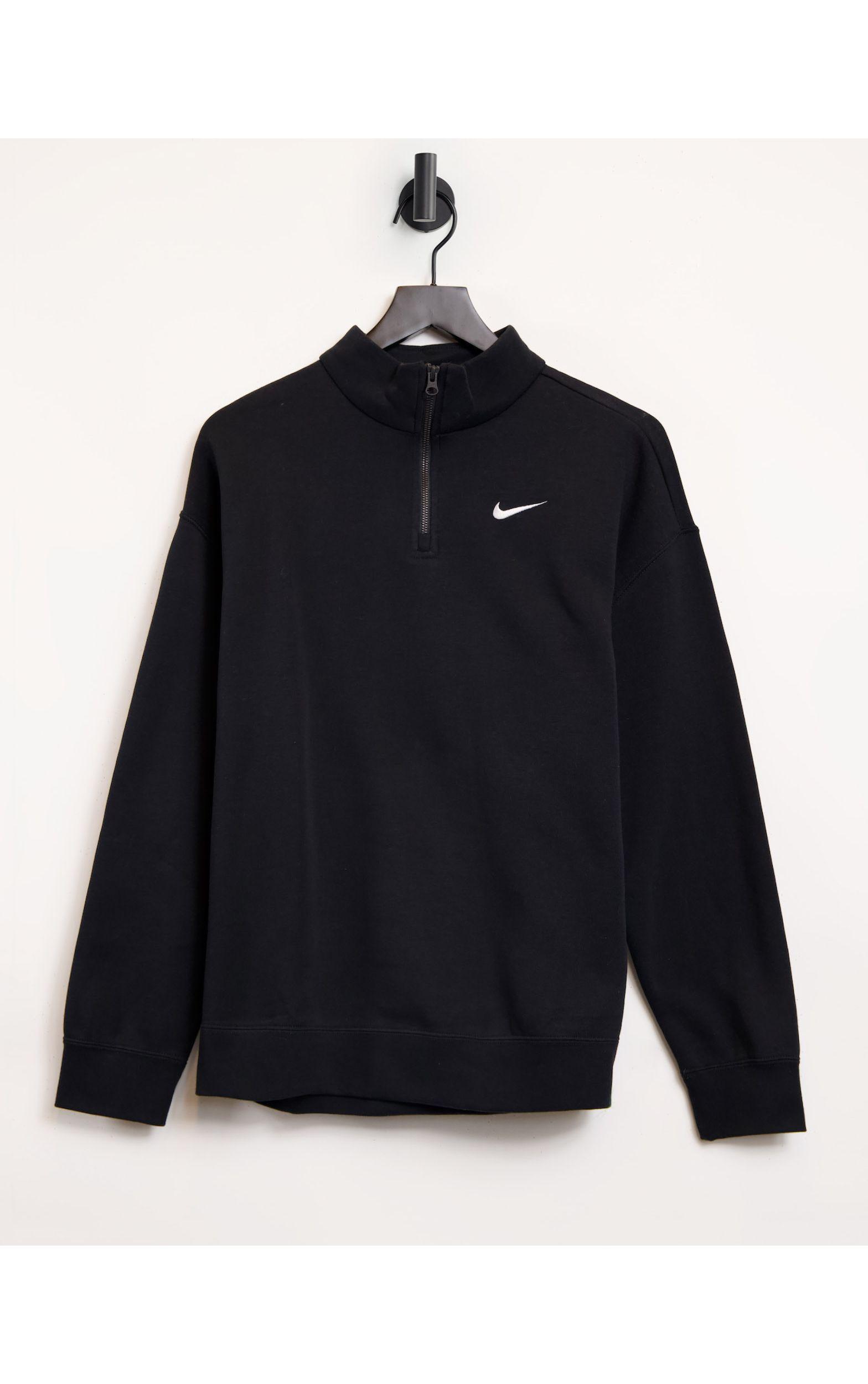 nike black mini swoosh oversized sweatshirt