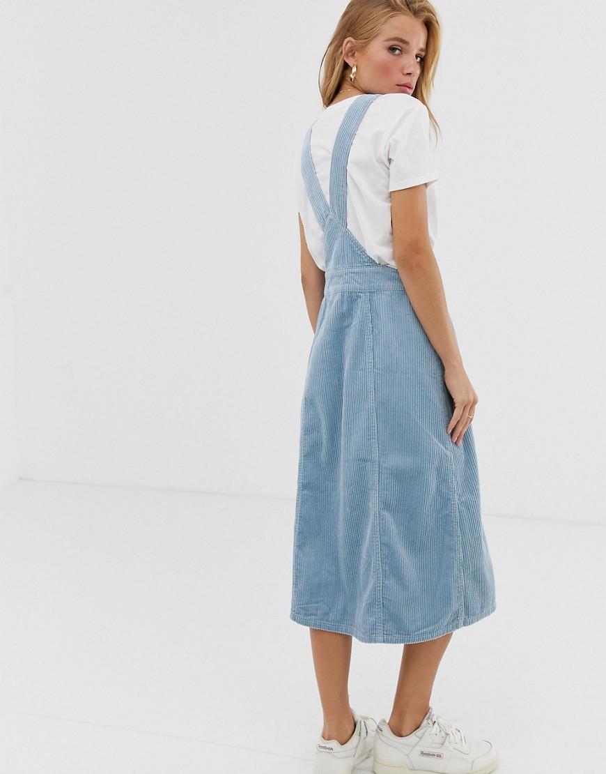 denim midi pinafore