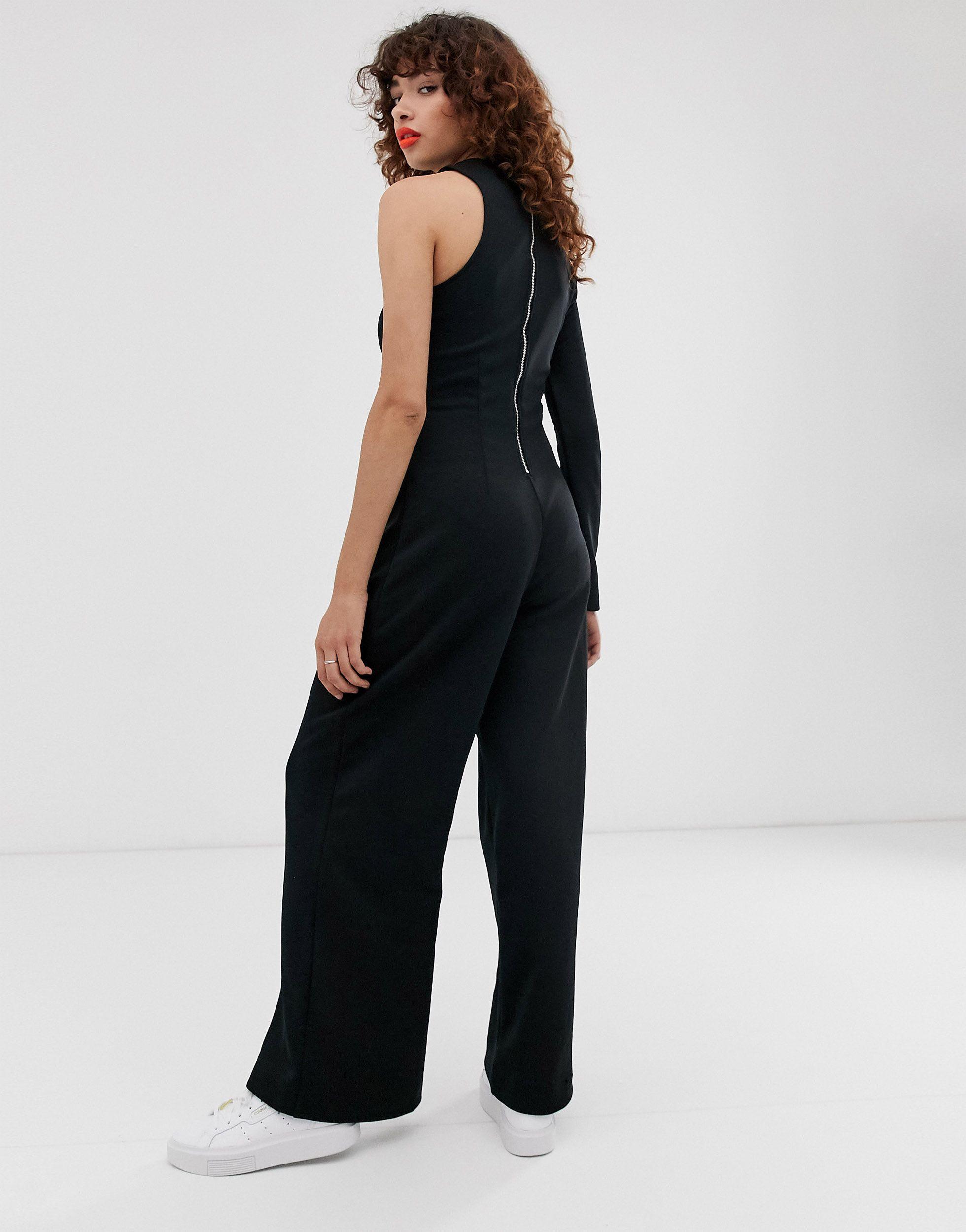 Womens Jumpsuits and rompers adidas Originals Jumpsuits and rompers adidas Originals Loose Fit Jumpsuit in Black Pink 