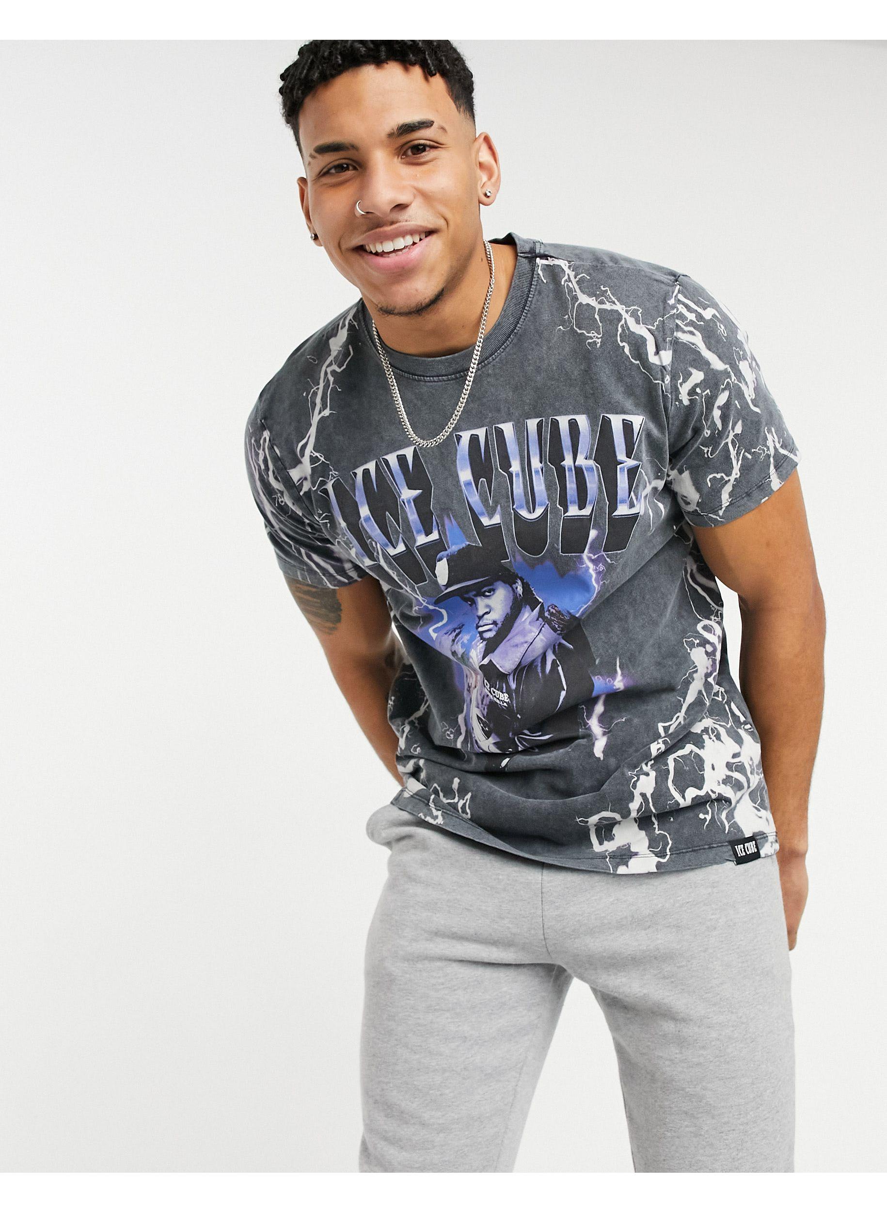 Pull\u0026Bear Ice Cube T-shirt in Black for 