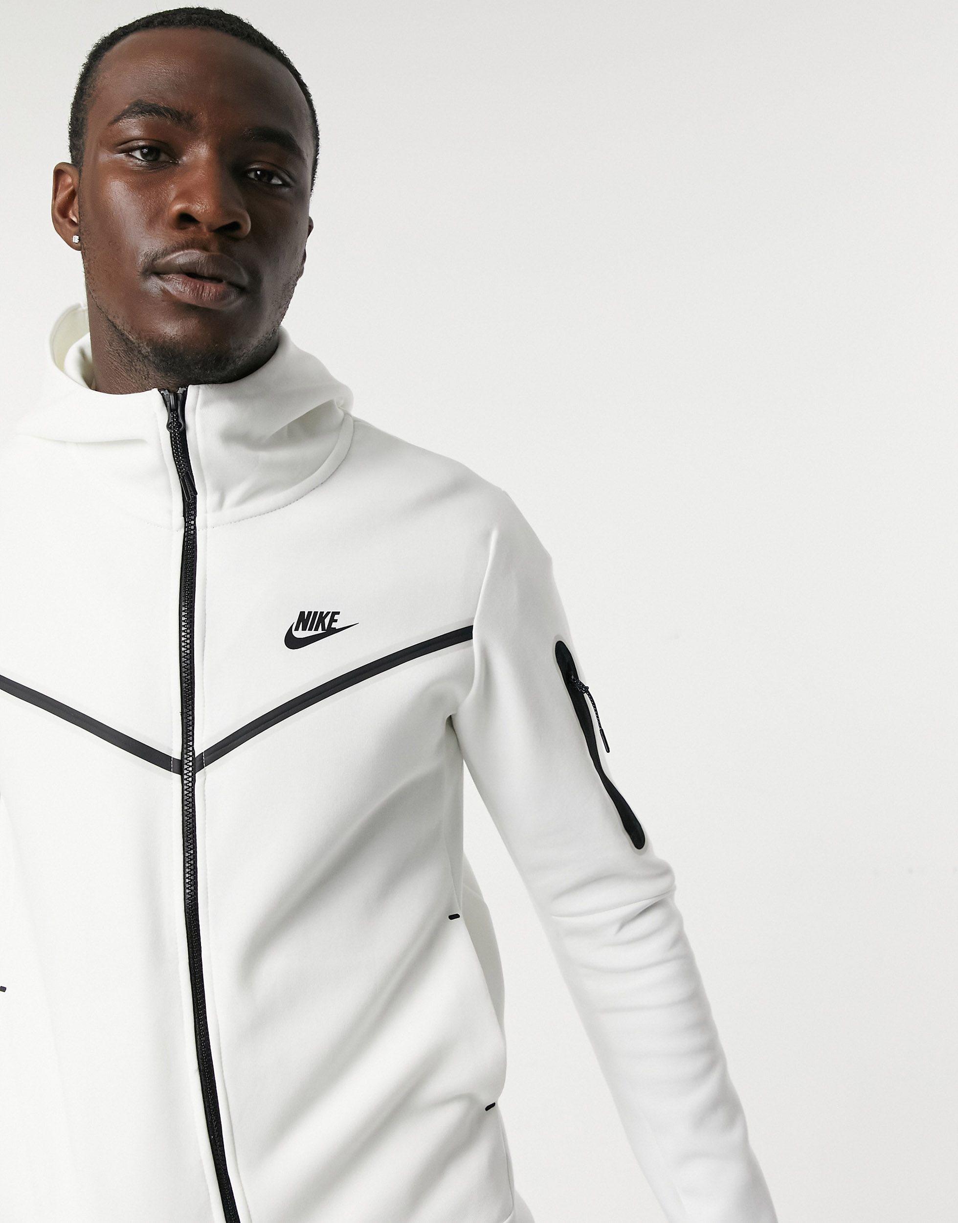 Nike Tall Tech Fleece Full-zip Hoodie in White for Men | Lyst