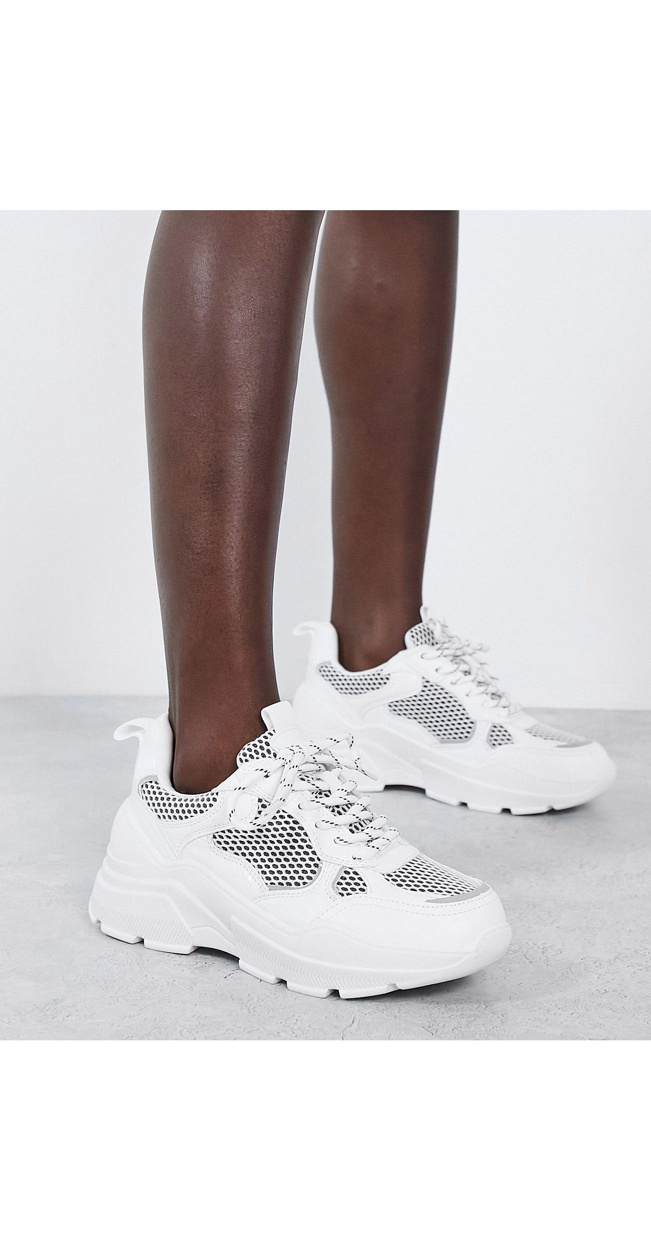 London Rebel chunky sneakers in black and white