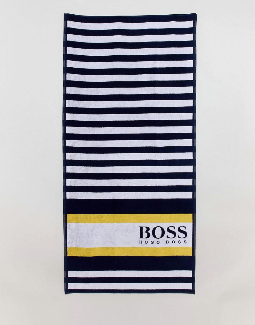 BOSS Beach Towel With Stripe in Blue for Men | Lyst