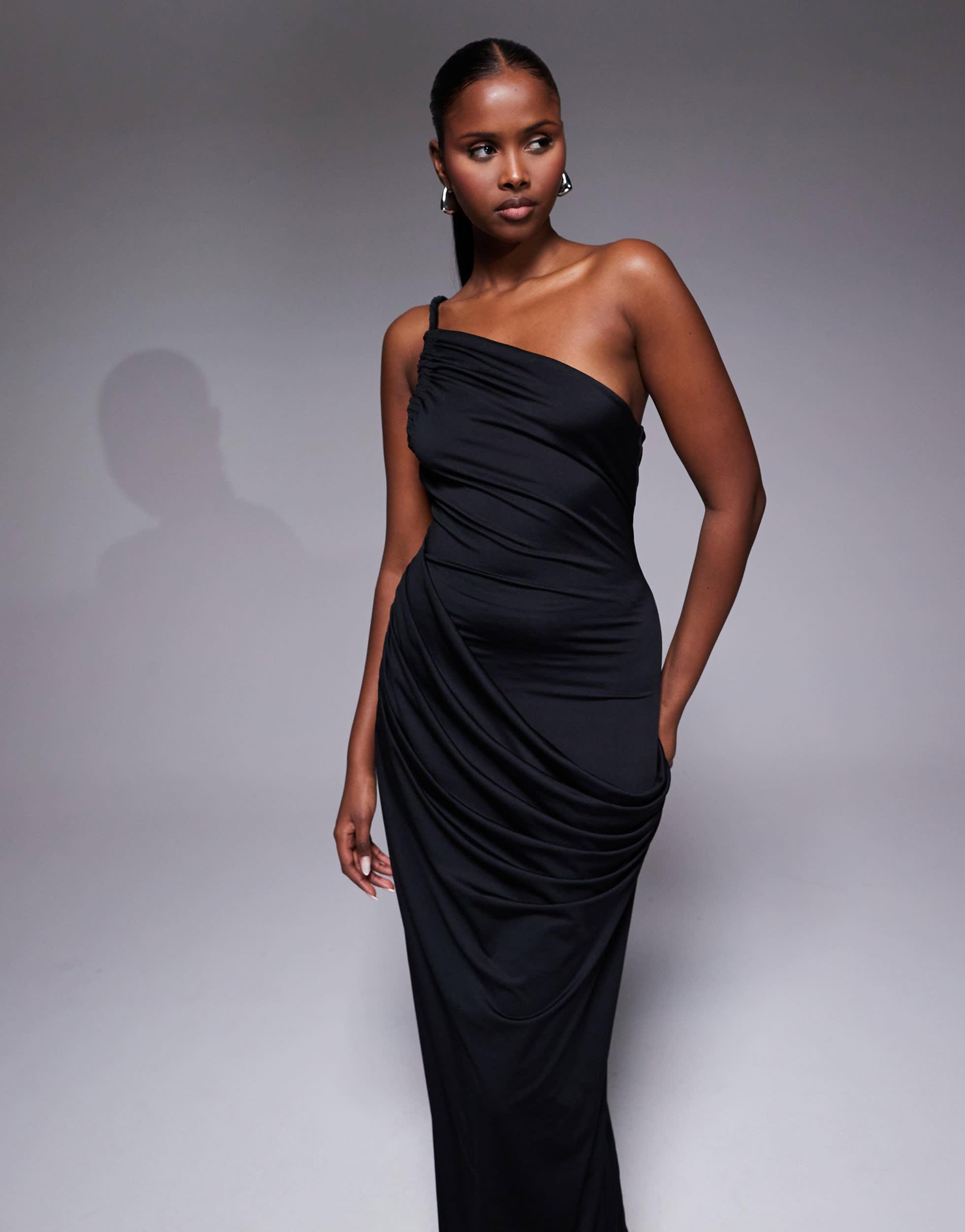 women's plus size navy blue dress Talisea Formal V Neck Chiffon Wedding Guest Gown Style:H22DR0940122999B Vday_red quality blend of polyester BLACK ONYX DRESS |