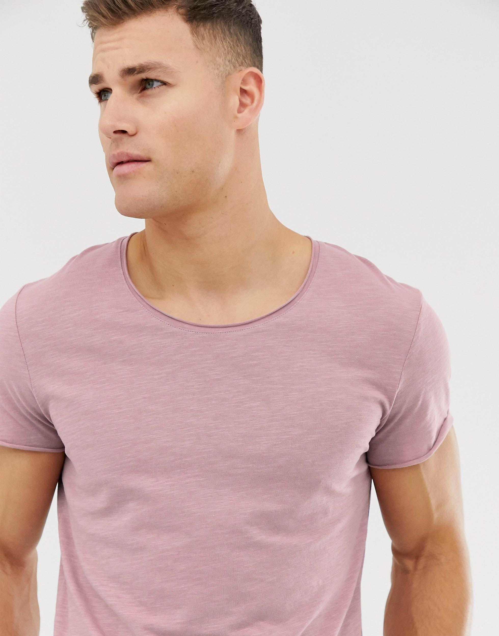 Jack & Jones Essentials Scoop Neck Longline T-shirt in Gray for Men | Lyst