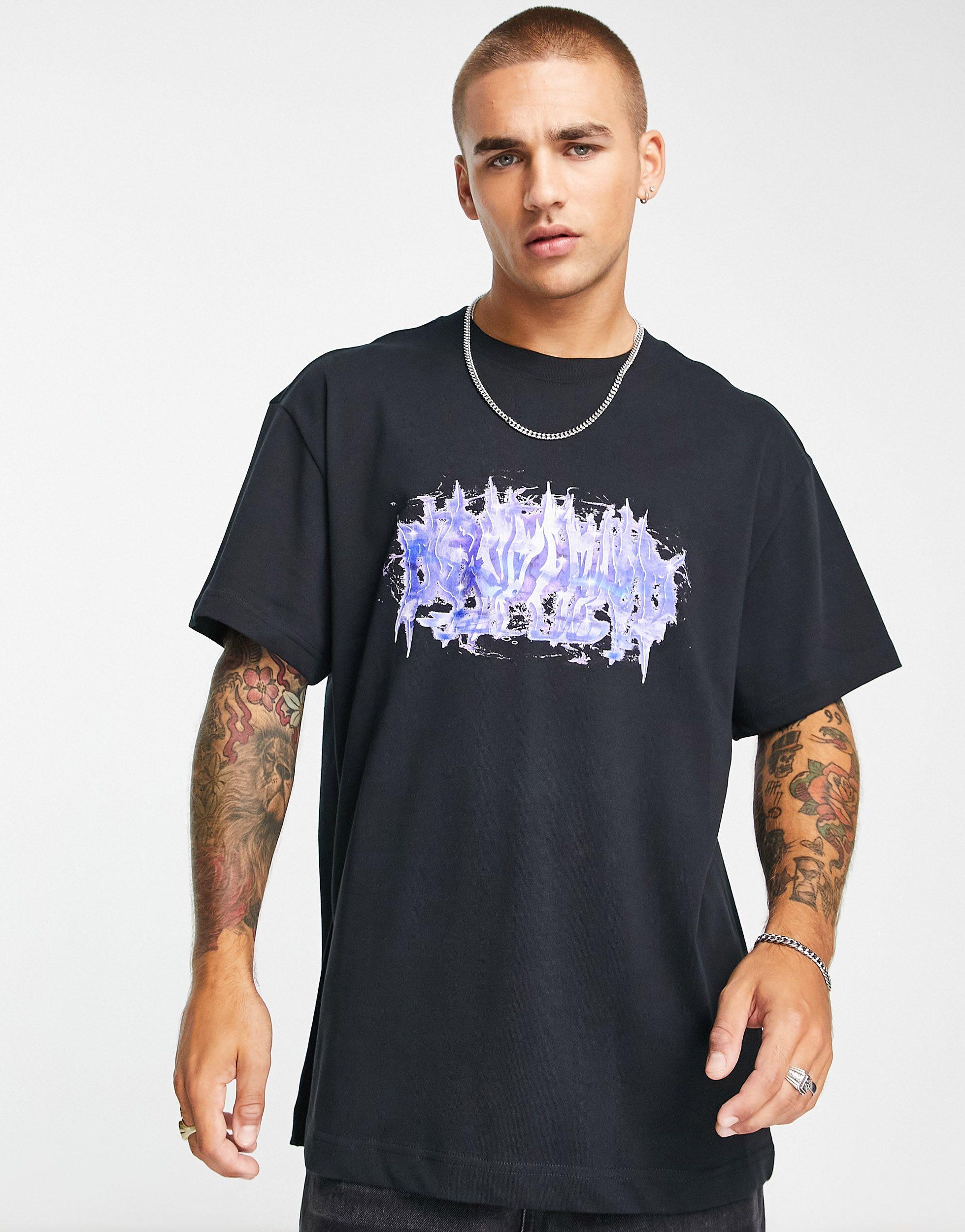 Weekday Oversized Graphic Art Printed T-shirt in Blue for Men | Lyst