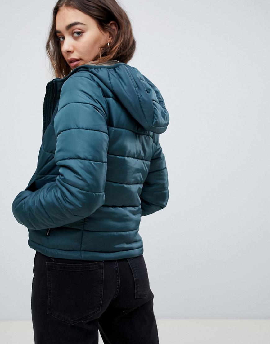 vero moda cropped hooded padded jacket