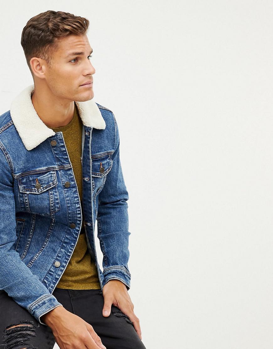 hollister sherpa trucker jacket