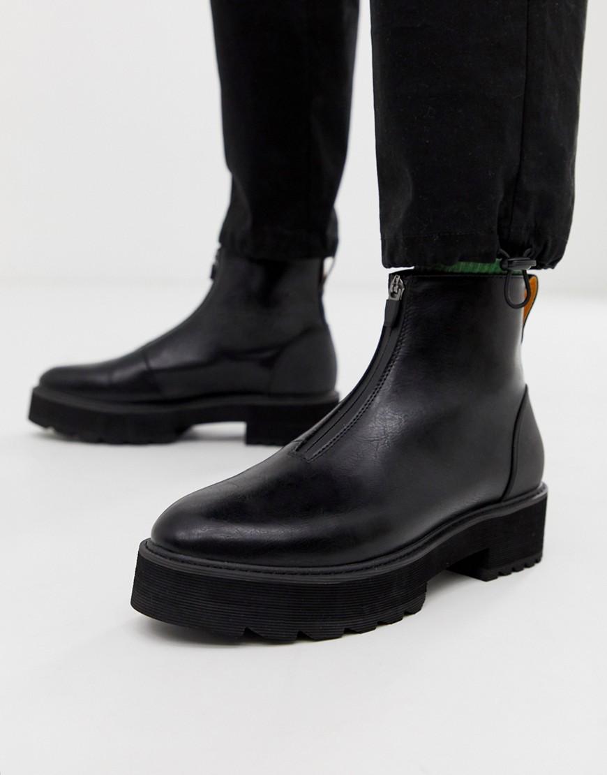 ASOS Leather Chelsea Boots in Black for Men - Lyst