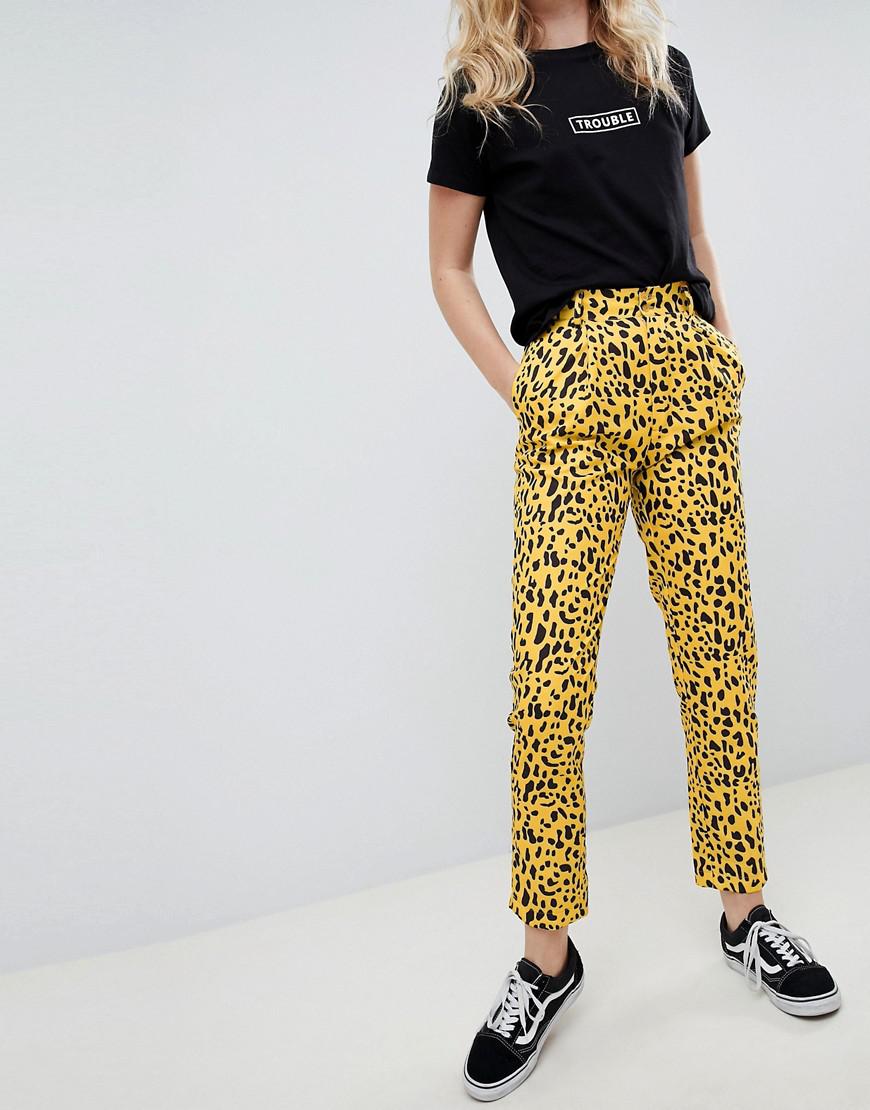 yellow print pants