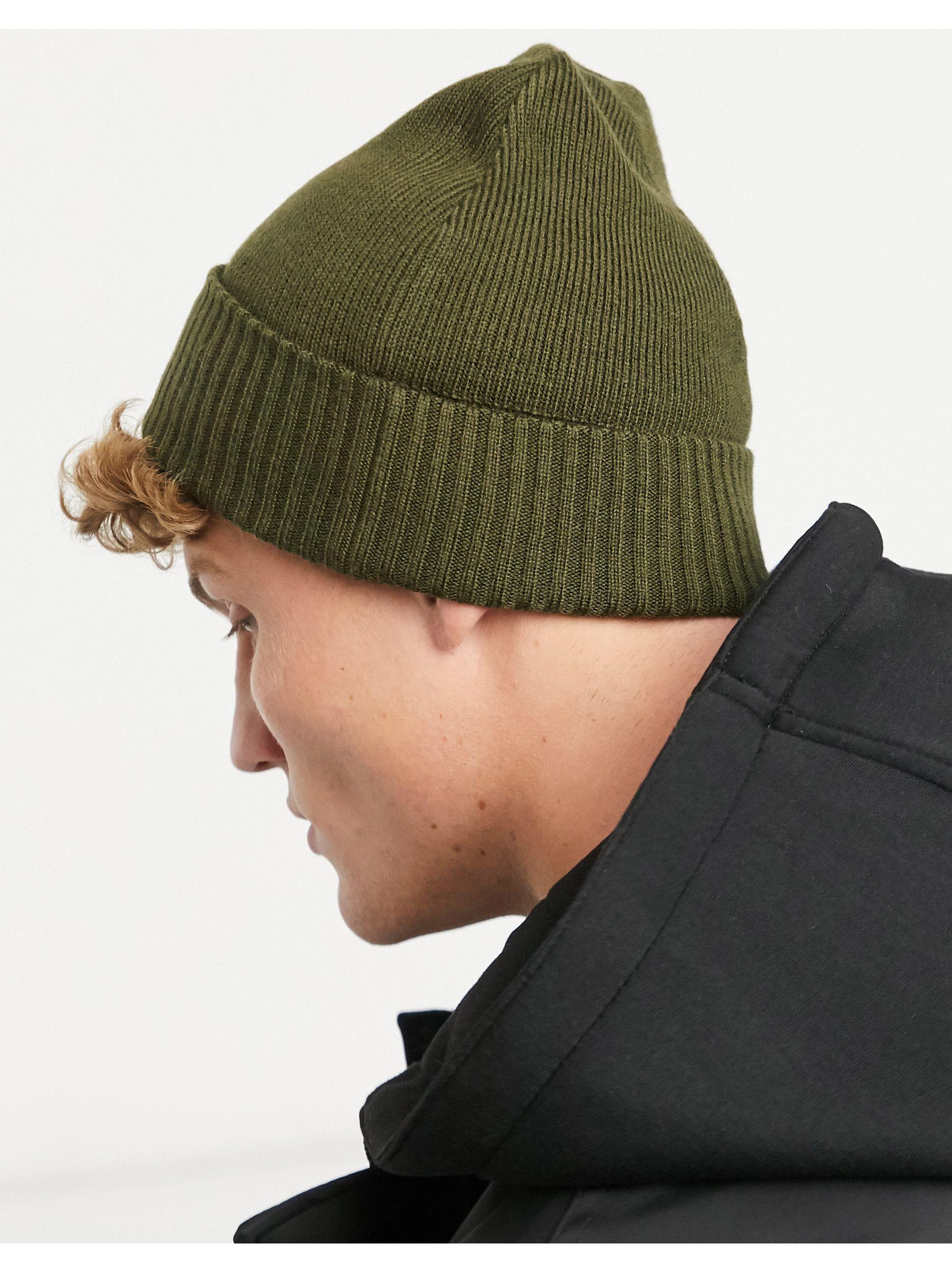 Fred Perry Roll Up Beanie Hat in Green 